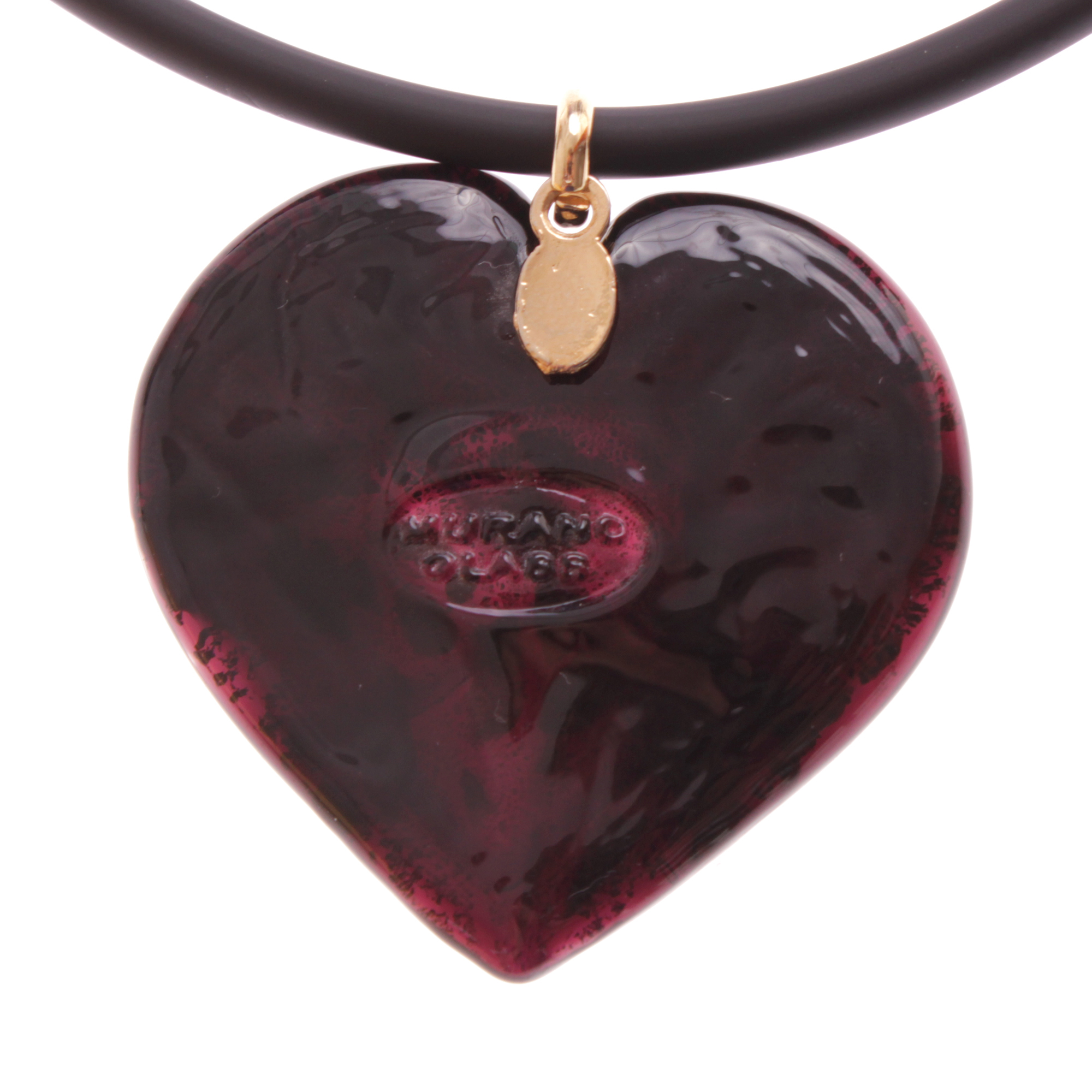 Edles Murano Glas Herz Model "Emotivo II"-schwarz-gold