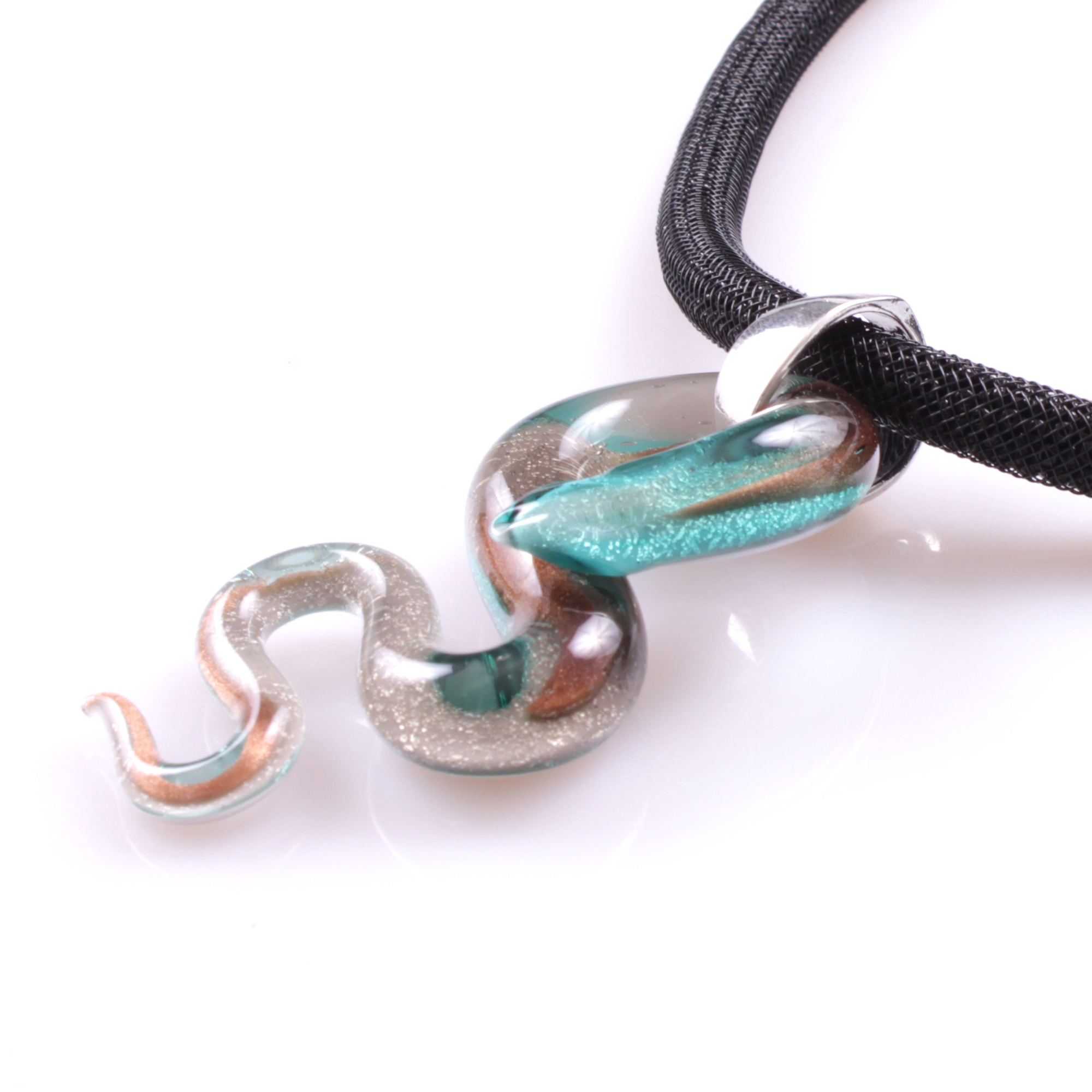 Super Collier "Coda Grande Deluxe" Finest Murano Glas-türkis