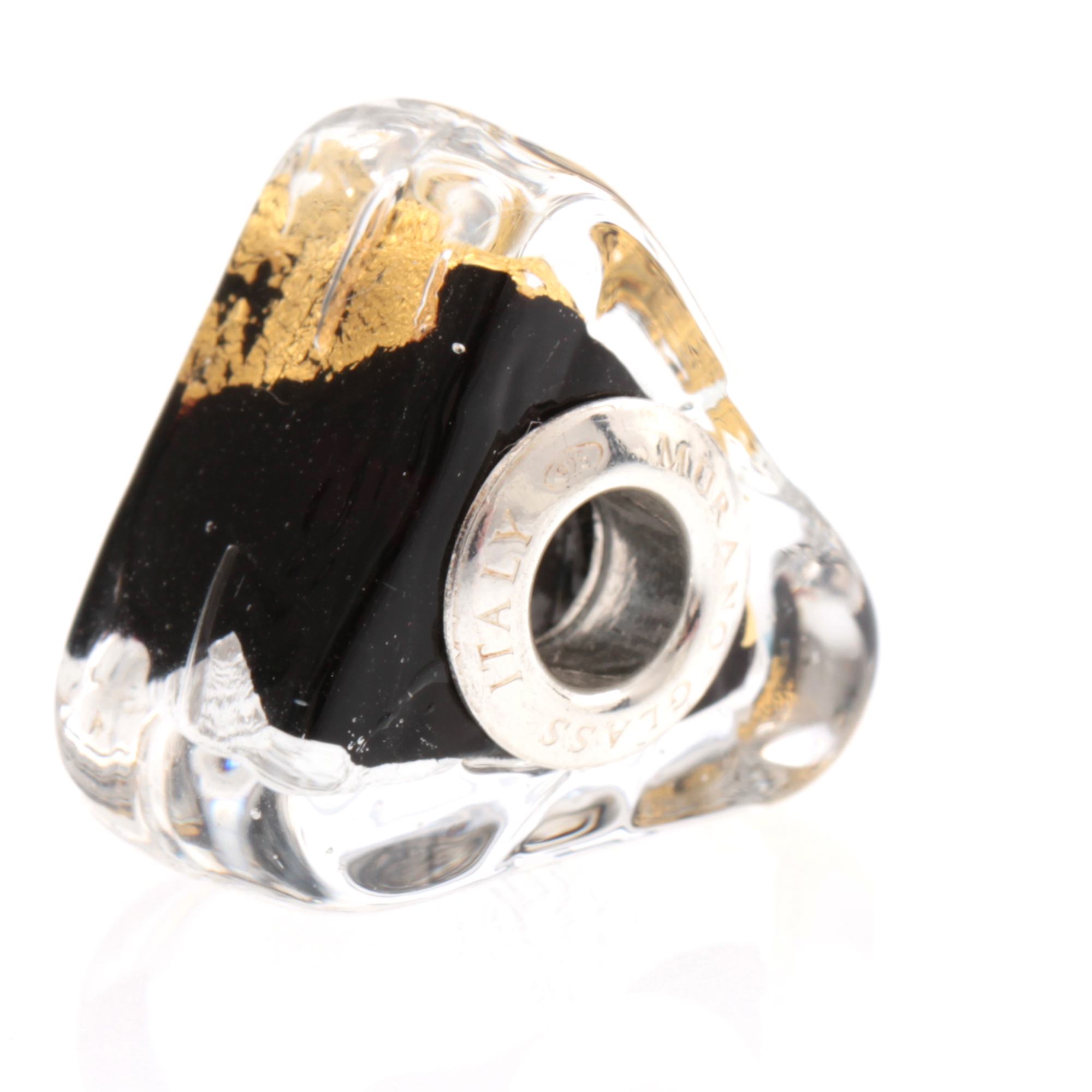Murano Glas Bead "Triangle" Charm-schwarz Murano Glas Bead "Triangle" Charm-schwarz