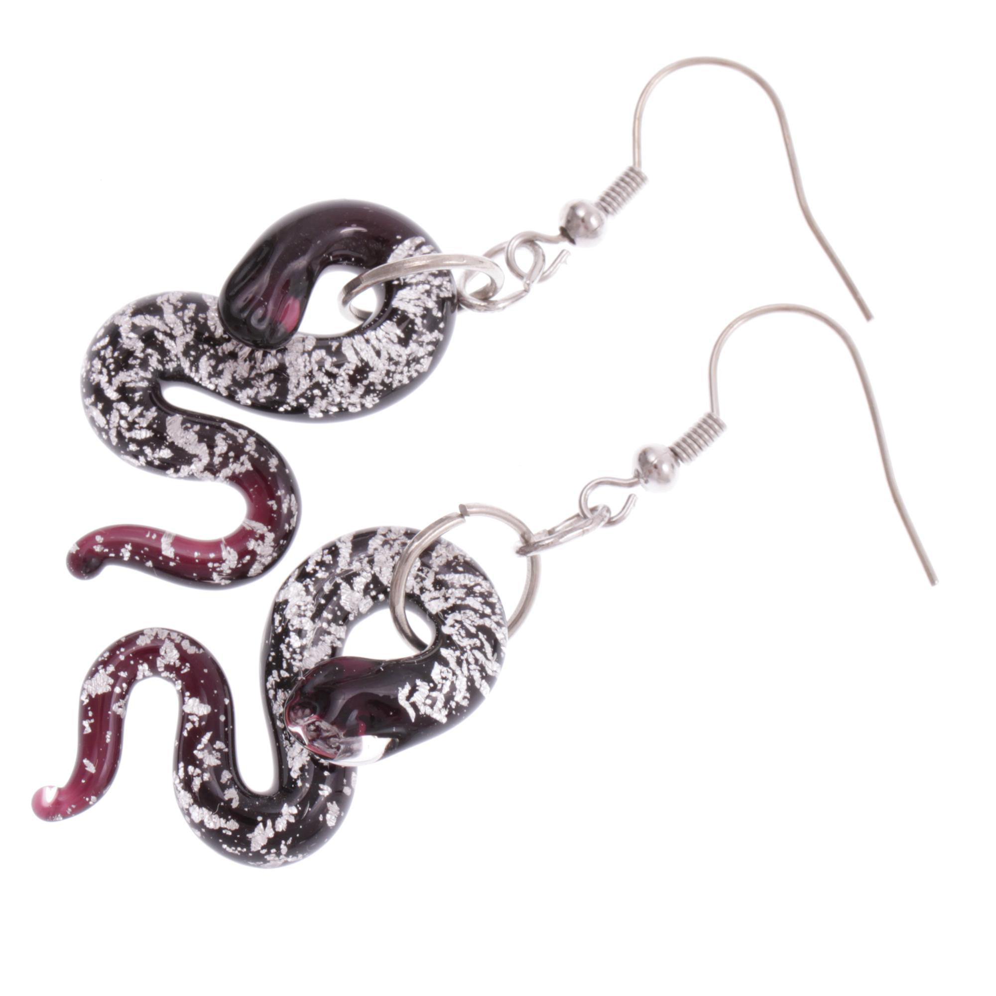 Ohrhänger Murano Glas "Biscia" Ohrschmuck-silber
