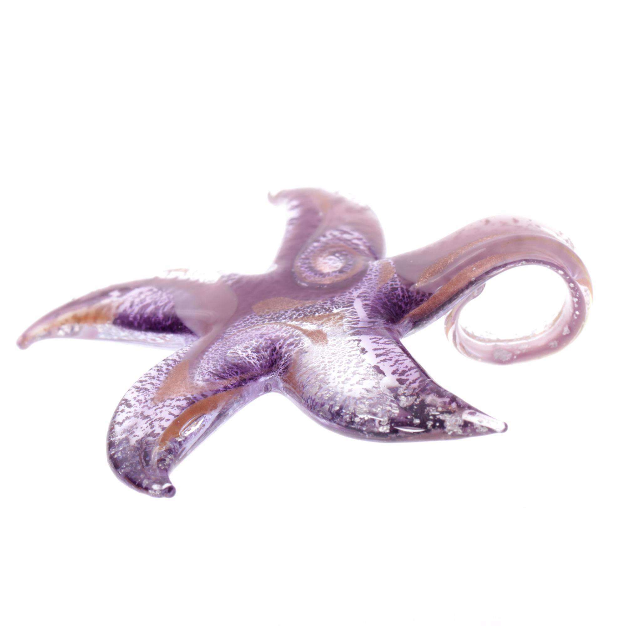 Murano Glas Seestern "Facella" Anhänger-amethist-silber