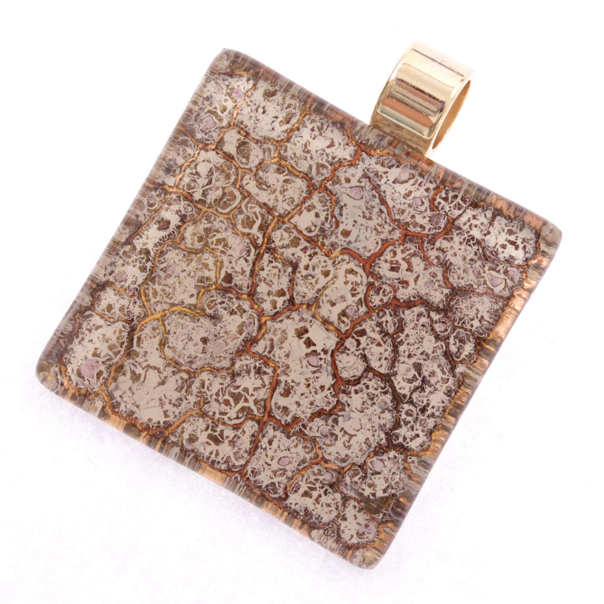 Ein edler Anhänger aus Murano Glas Modell "Pinta" -avorio gold