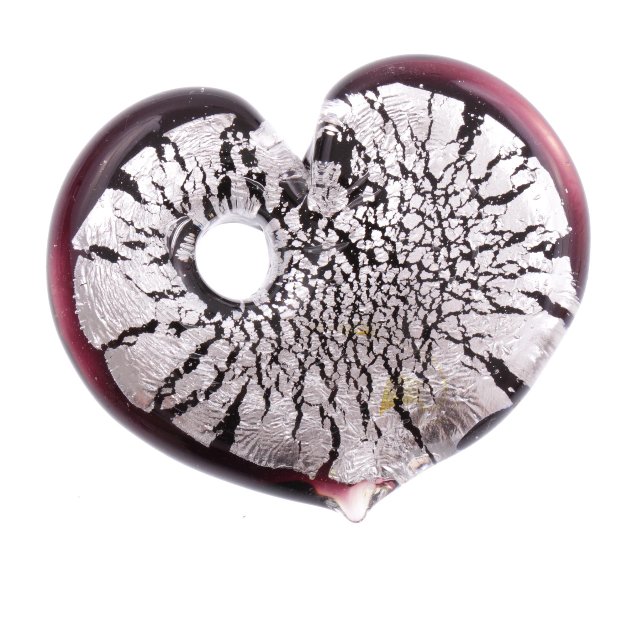Ein Herz Anhänger aus Murano Glas "Picco Animo" -silber