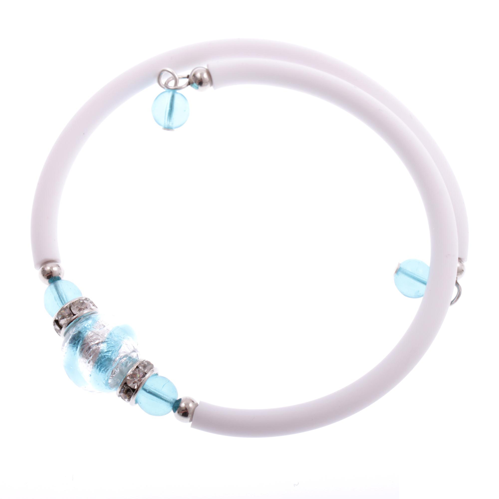 Flexibles Murano Glas Armband "Dutti" Armschmuck-hellblau