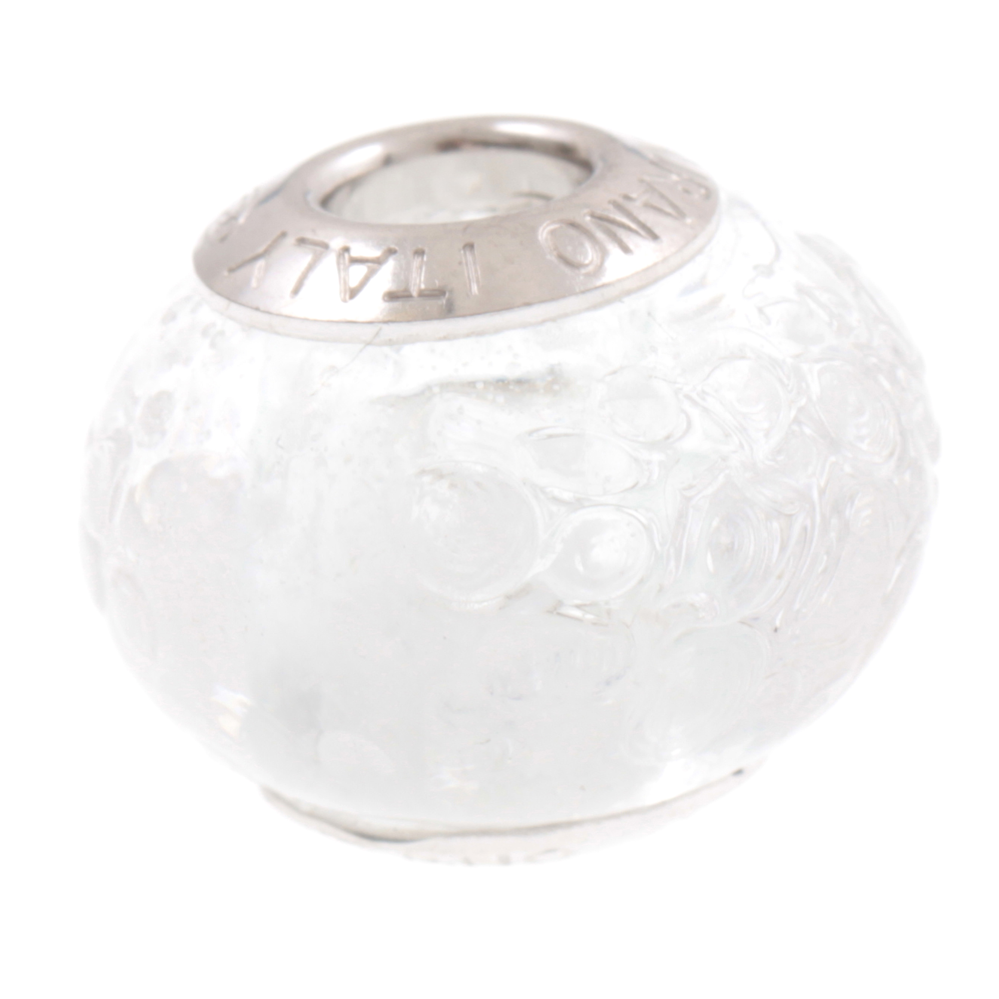 Murano Glas Bead "Ciclo II" 925 Sterling Silber Charm-weiss Murano Glas Bead "Ciclo II" 925 Sterling Silber Charm-weiss