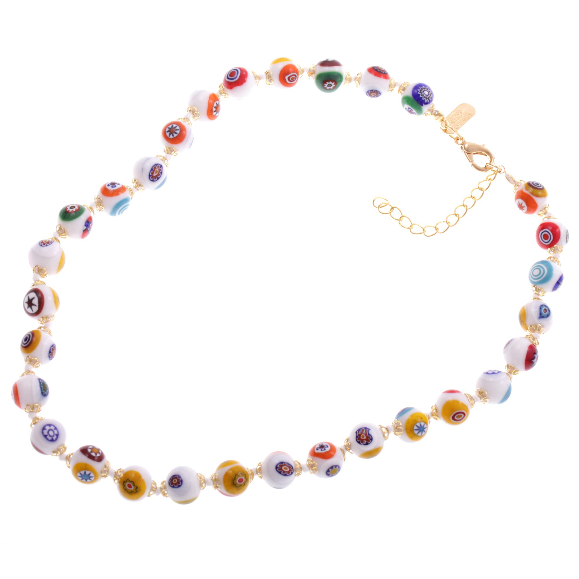 Exklusive Mille Fiori Halskette "Concento" Collier -weiß gold