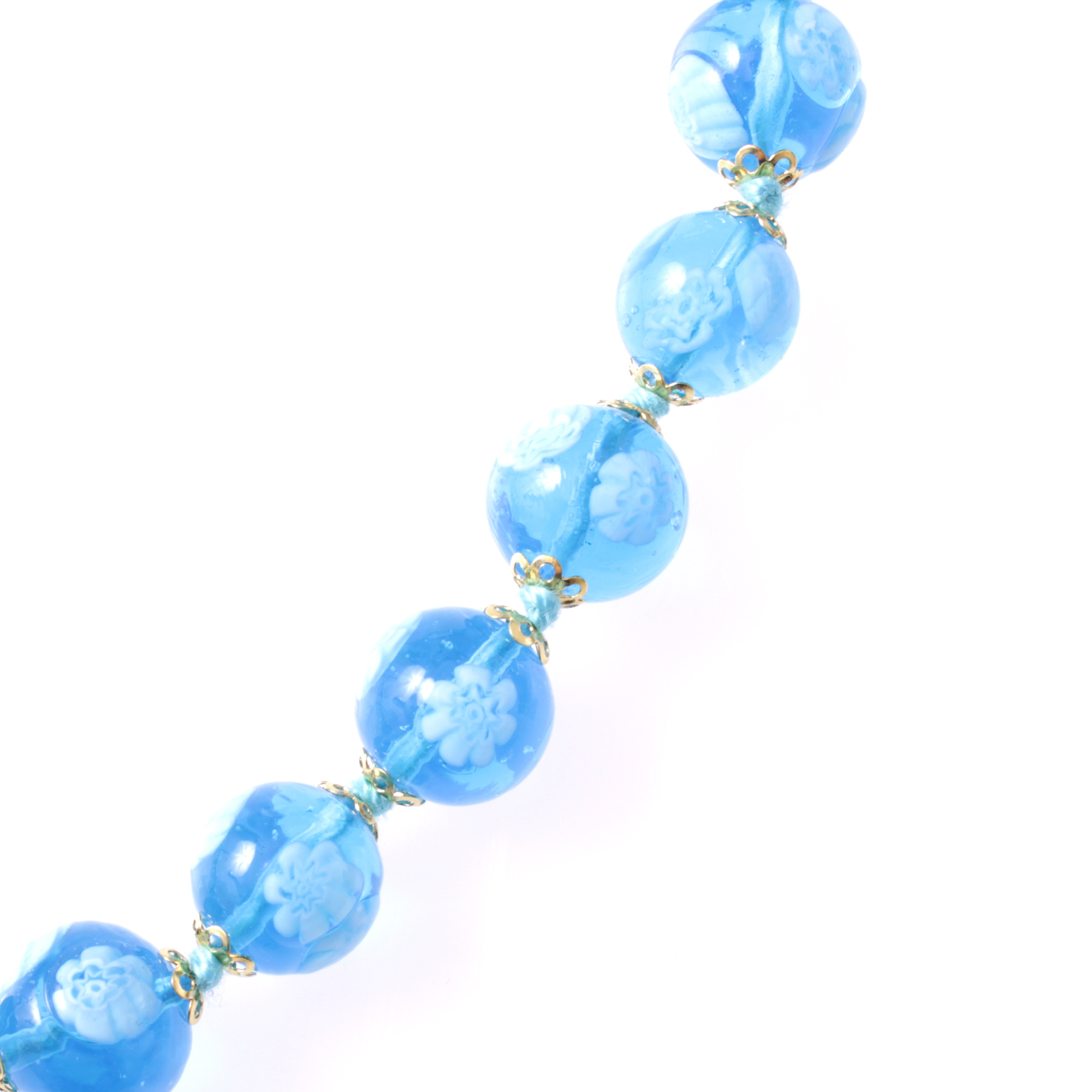 Collier Murano Glas "Mille Fiori Dodici"-türkis-gold