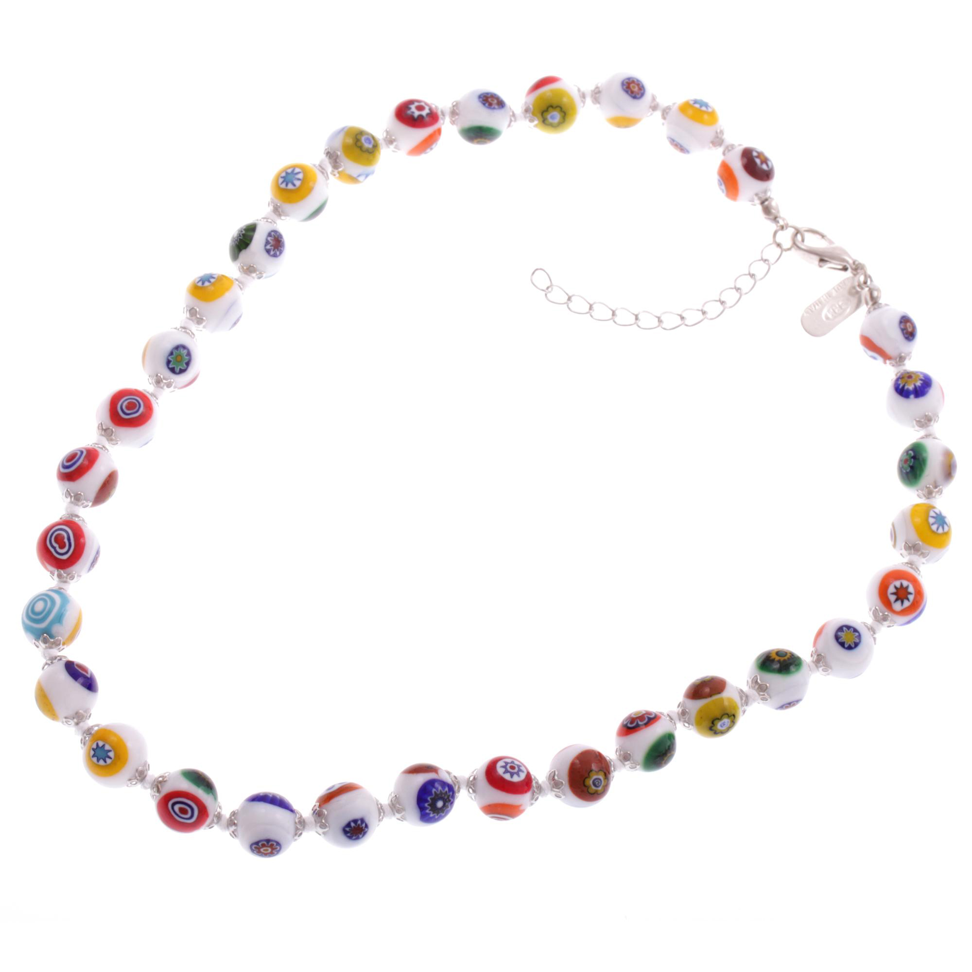 Exklusive Mille Fiori Halskette "Concento" Collier -weiß silber