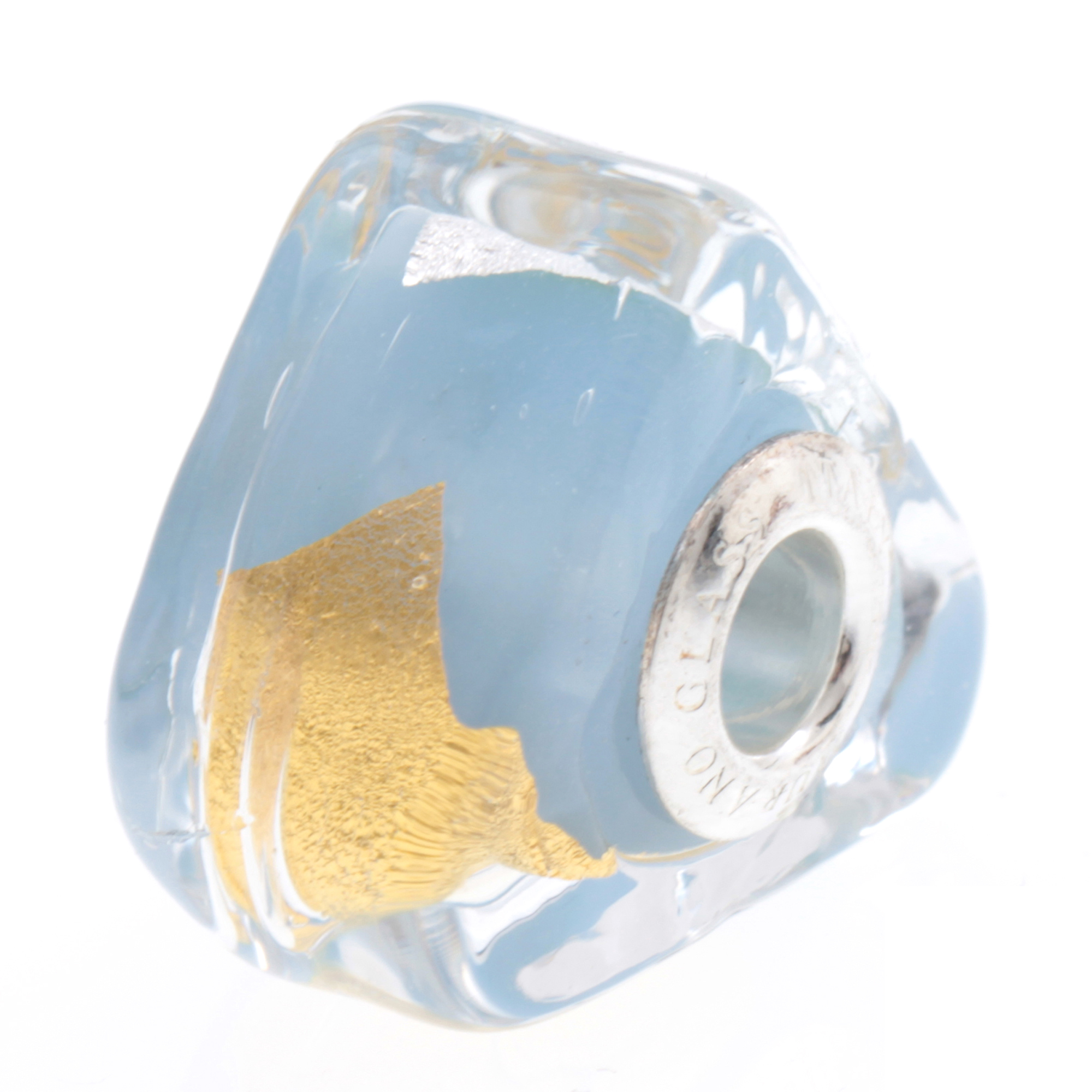 Murano Glas Bead "Triangle" Charm-aquamarin Murano Glas Bead "Triangle" Charm-aquamarin