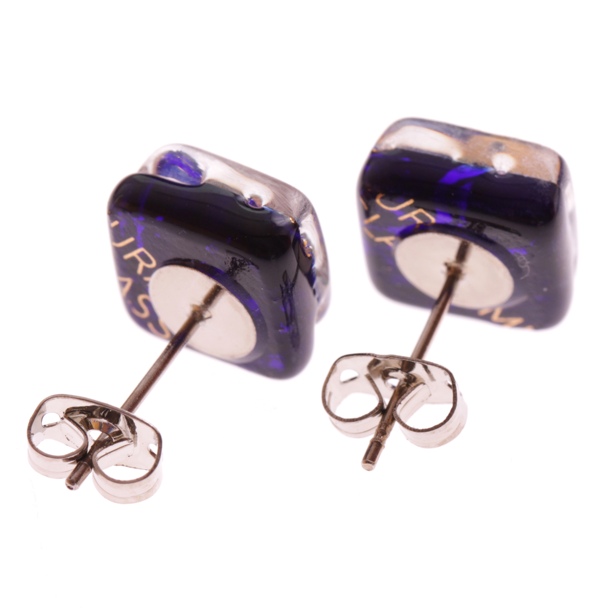 Ohrstecker Murano Glas "Jolanda" Ohrschmuck-dunkelblau-gold