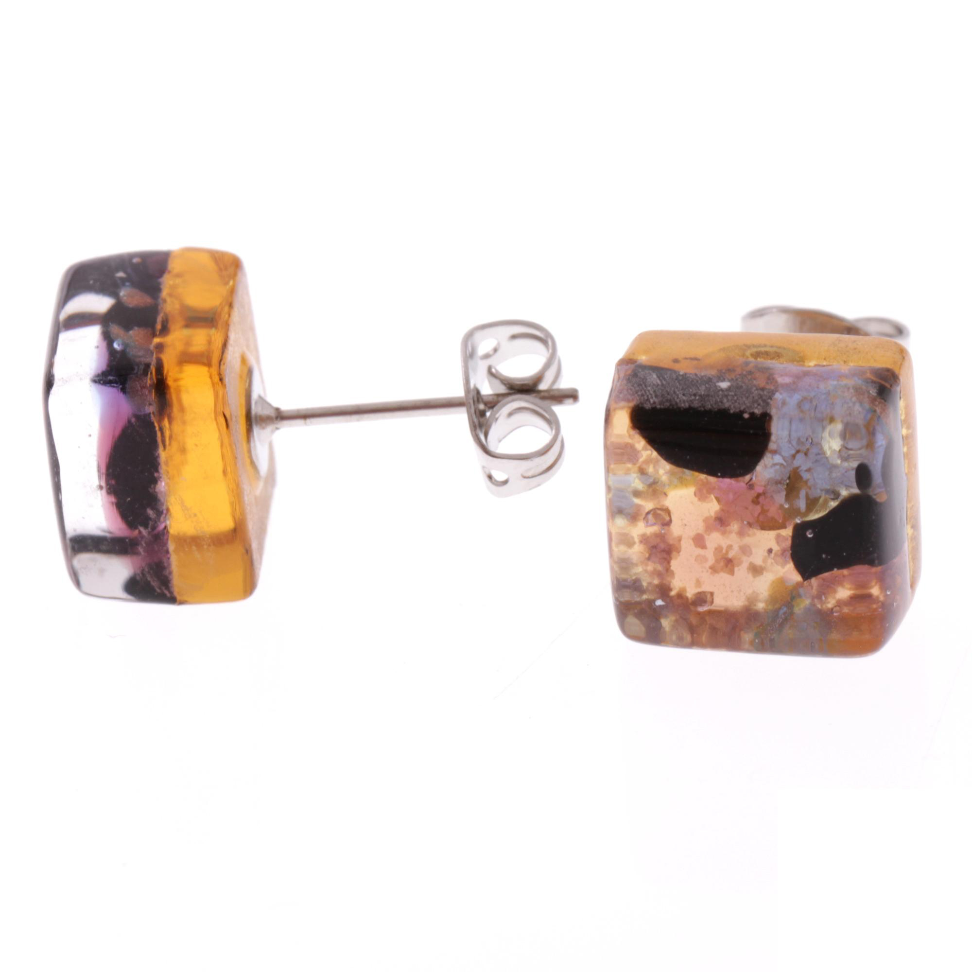 Ohrstecker Murano Glas "Jolanda" Ohrschmuck-amber