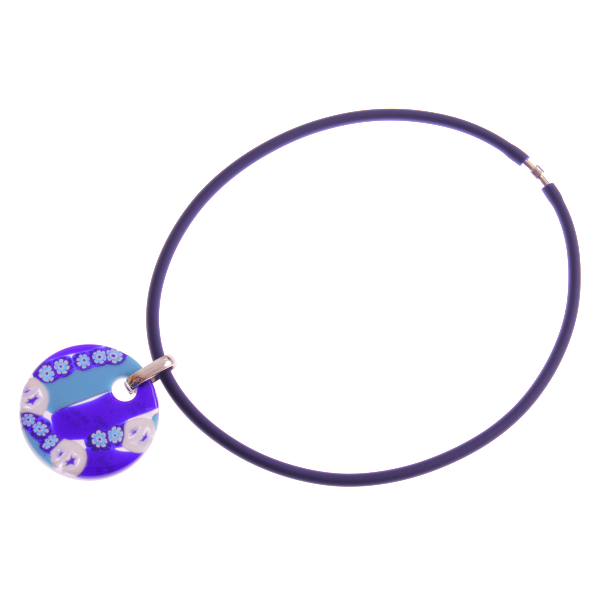 Kleines Mille Fiori Medaillon Model "Picco Abril" -blau