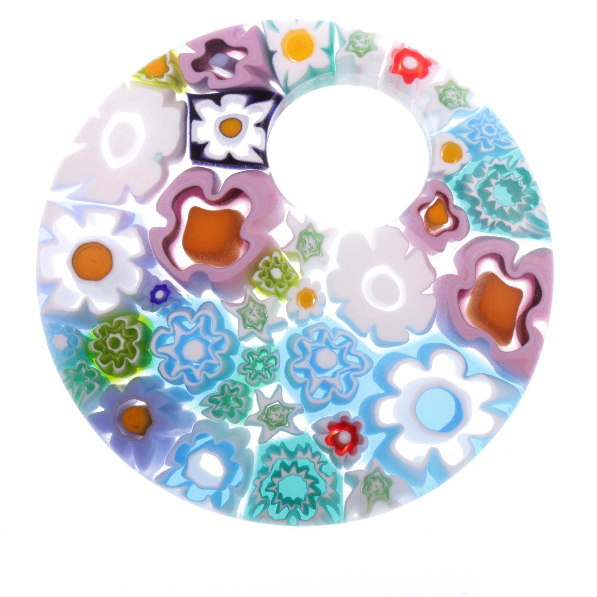Mille Fiori Anhänger "Grand Chiva" echtes Murano Glas-Pastell bunt