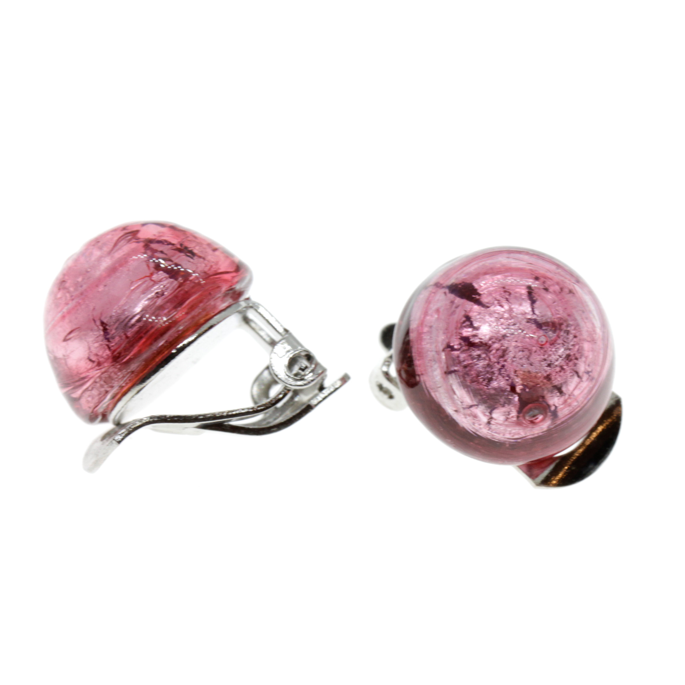 Muranoglas Ohrclip "Elea"-pink