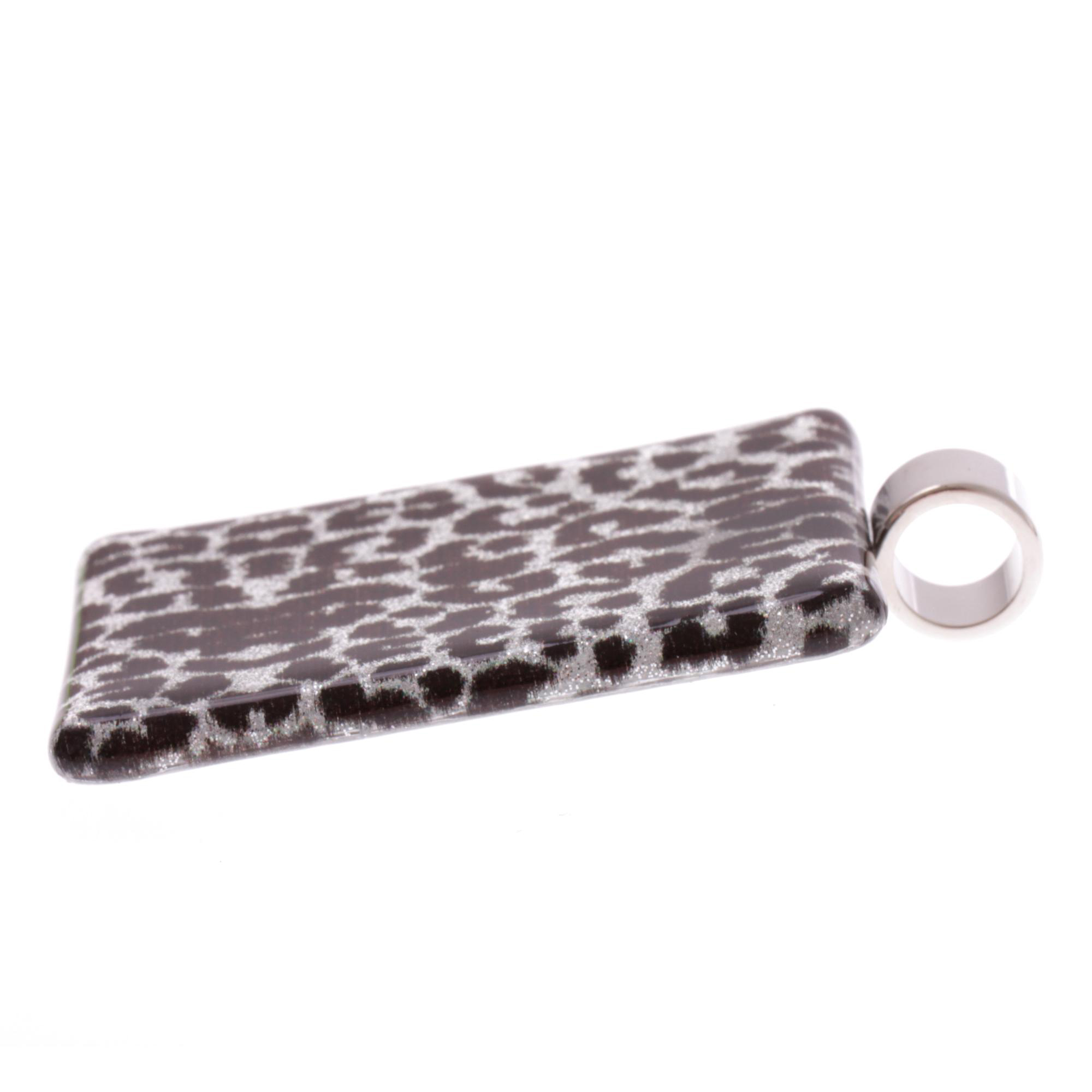 Ein edler Anhänger aus Murano Glas Modell "Pinta II"-jaguar weiß