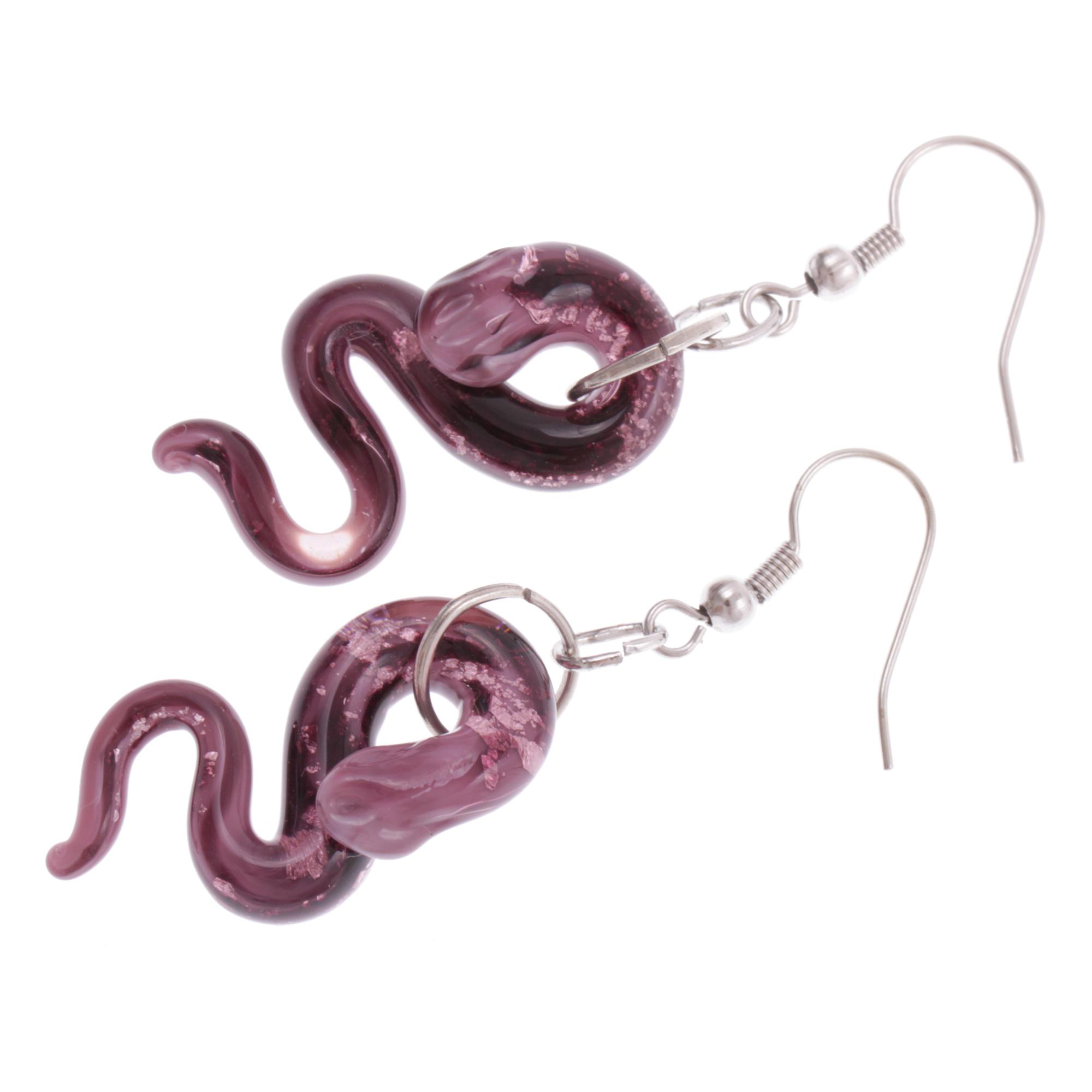 Ohrhänger Murano Glas "Biscia" Ohrschmuck-lila