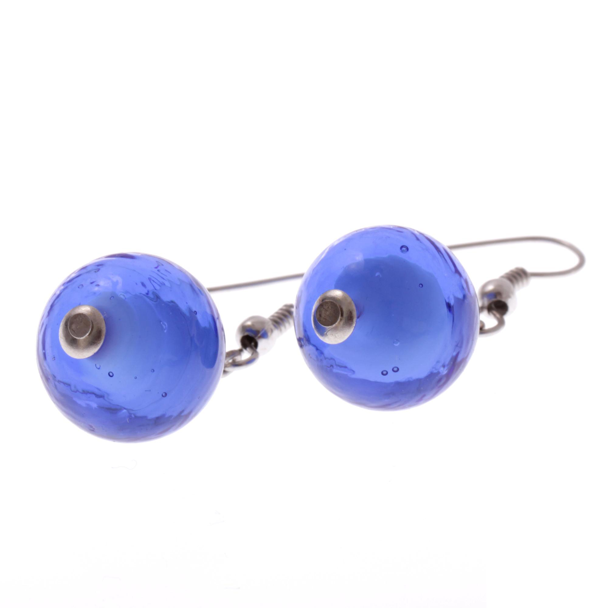Murano Glas Ohrhänger "Verona" Ohrschmuck-blau-silber
