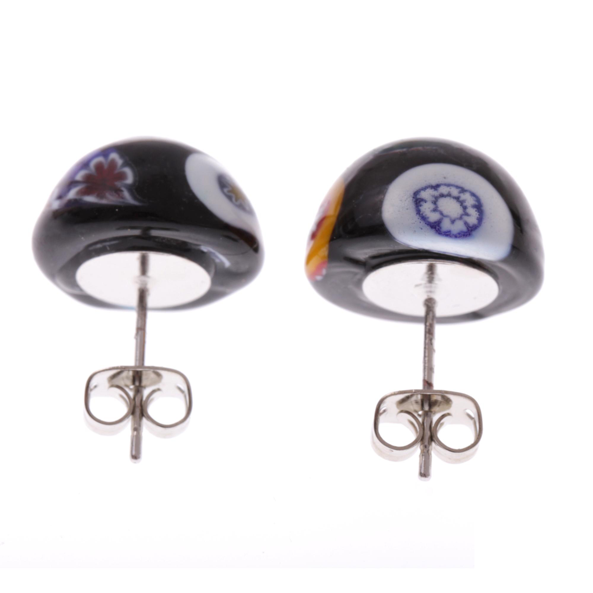 Ohrstecker im Mille Fiori Design "Faccia" Ohrschmuck-mille fiori silber