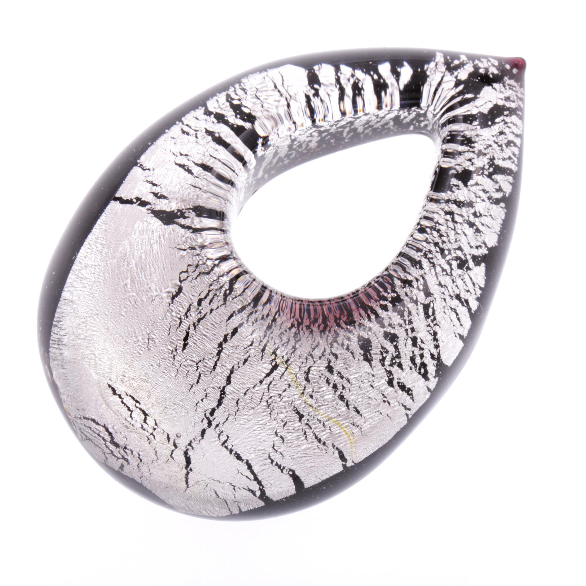 Erlesener Murano Glas Anhänger Model "Drop"-silber