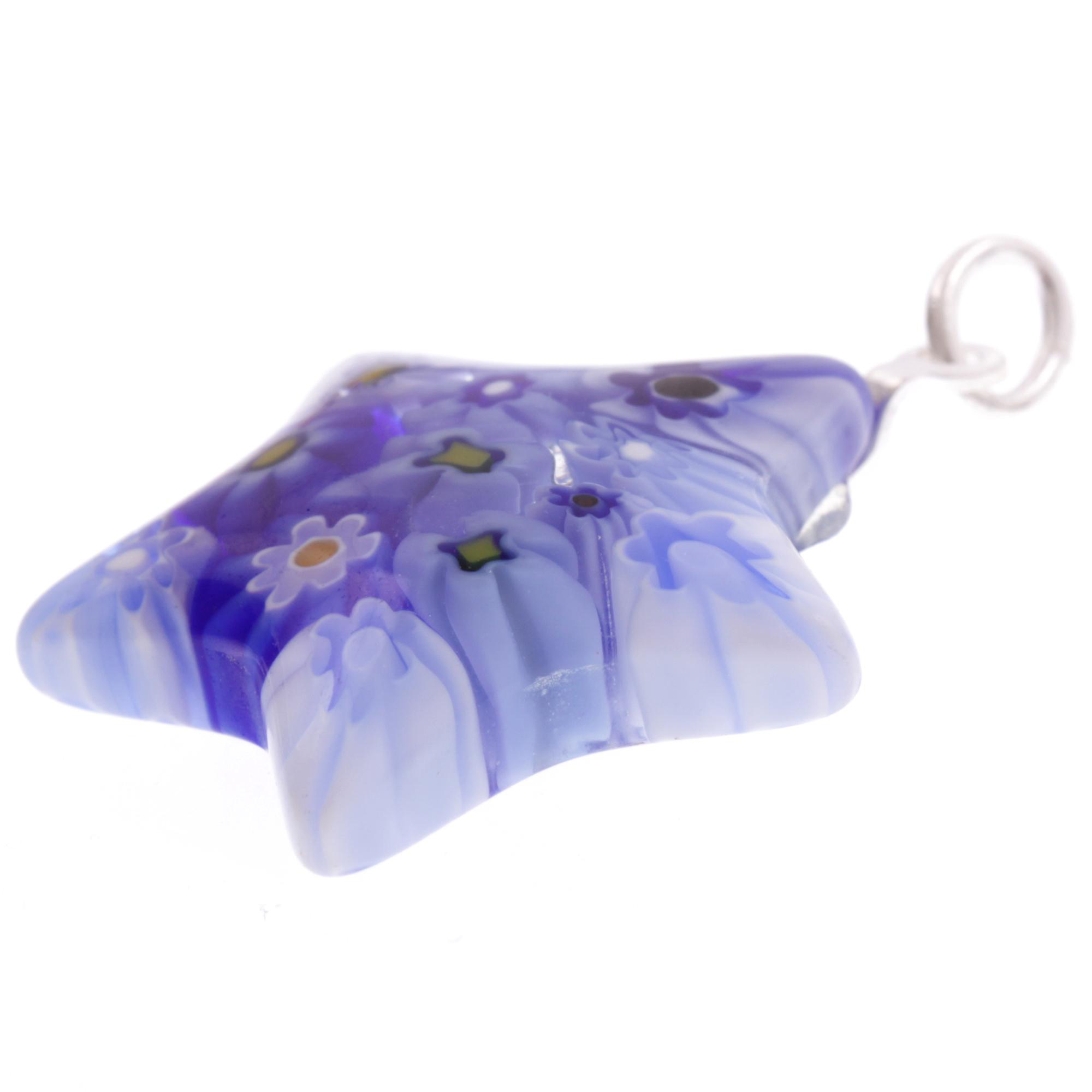 Super Mille Fiori Anhänger "Asteria" Murano Glas-dunkelblau