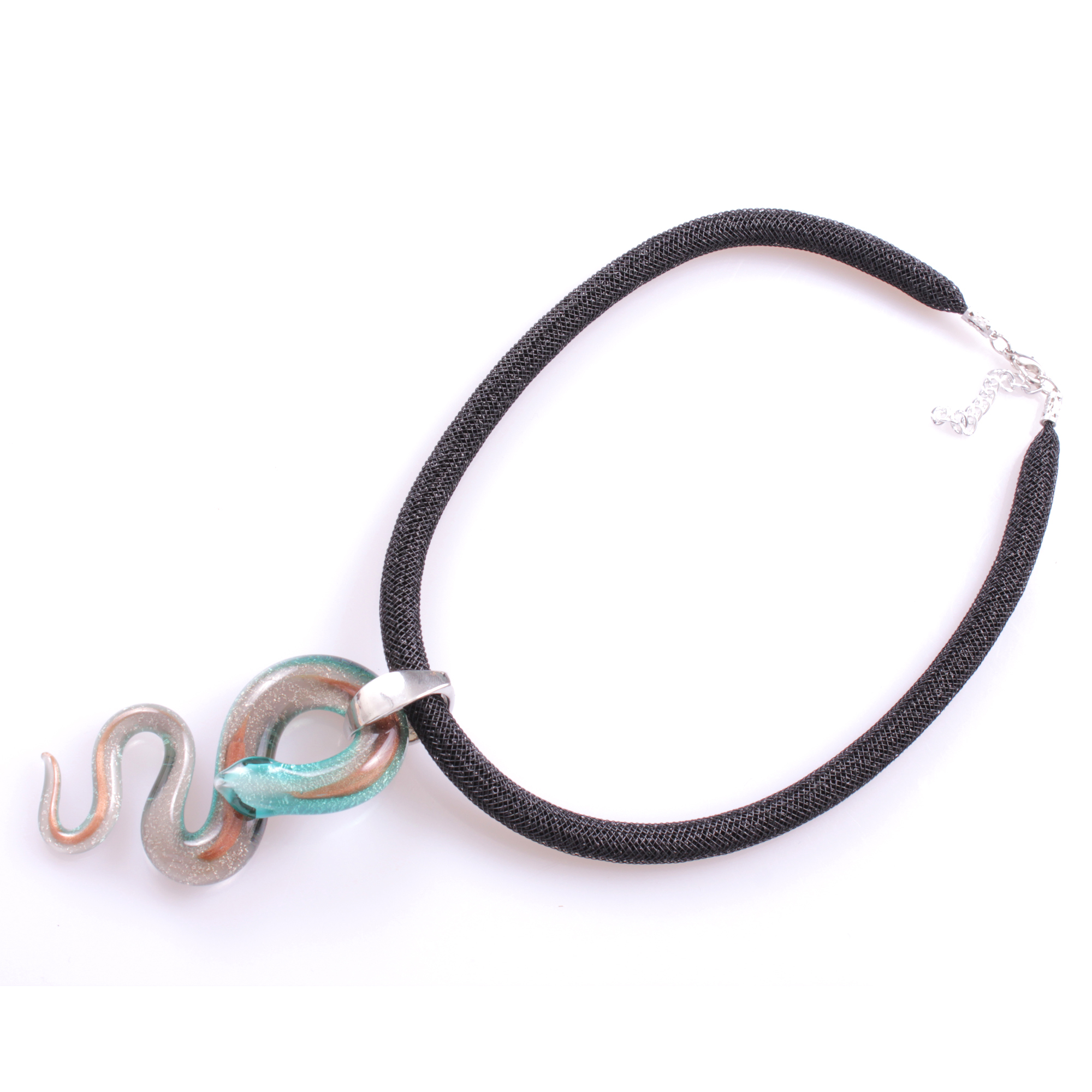 Super Collier "Coda Grande Deluxe" Finest Murano Glas-türkis