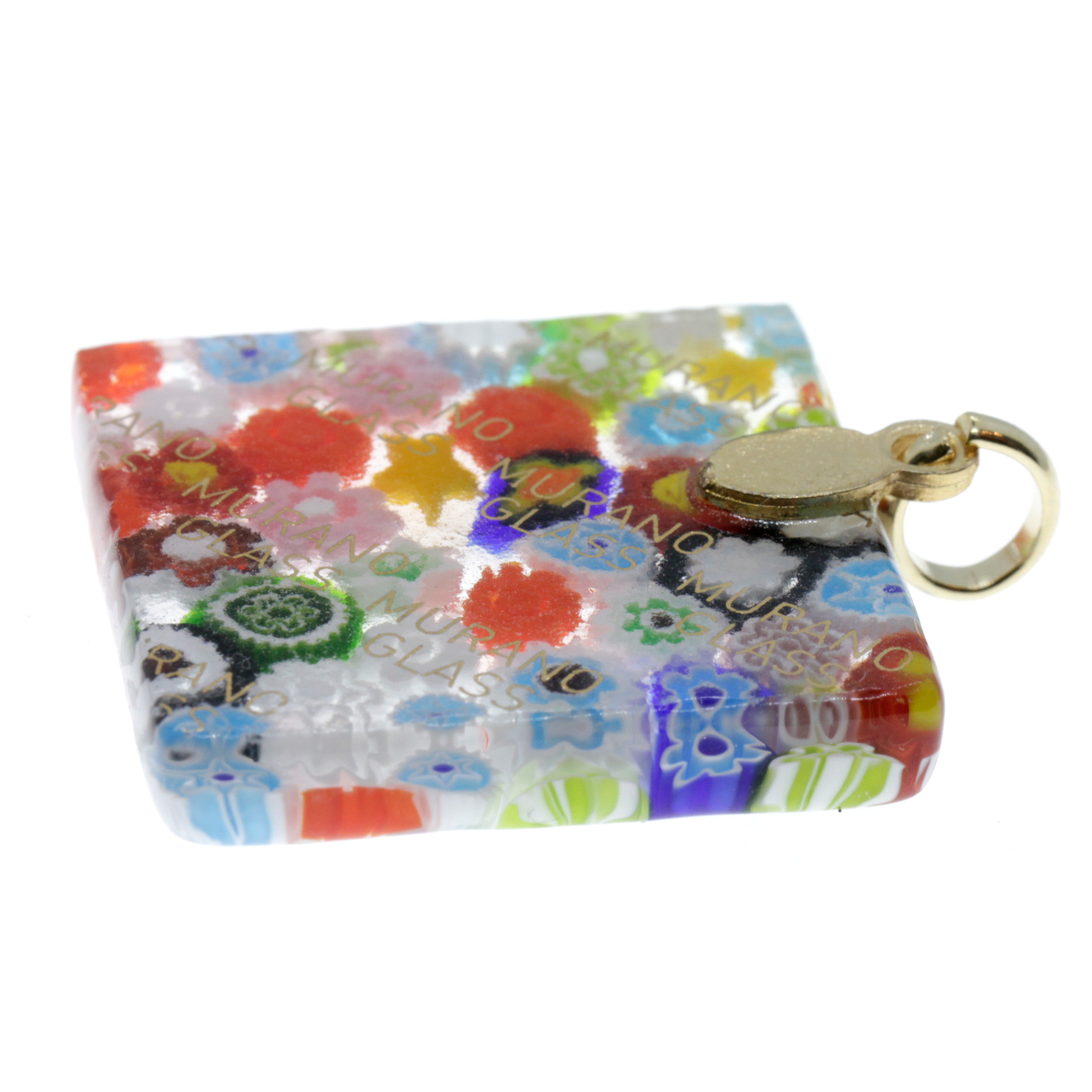 Murano Glas Anhänger "Brid II" -mille fiori gold