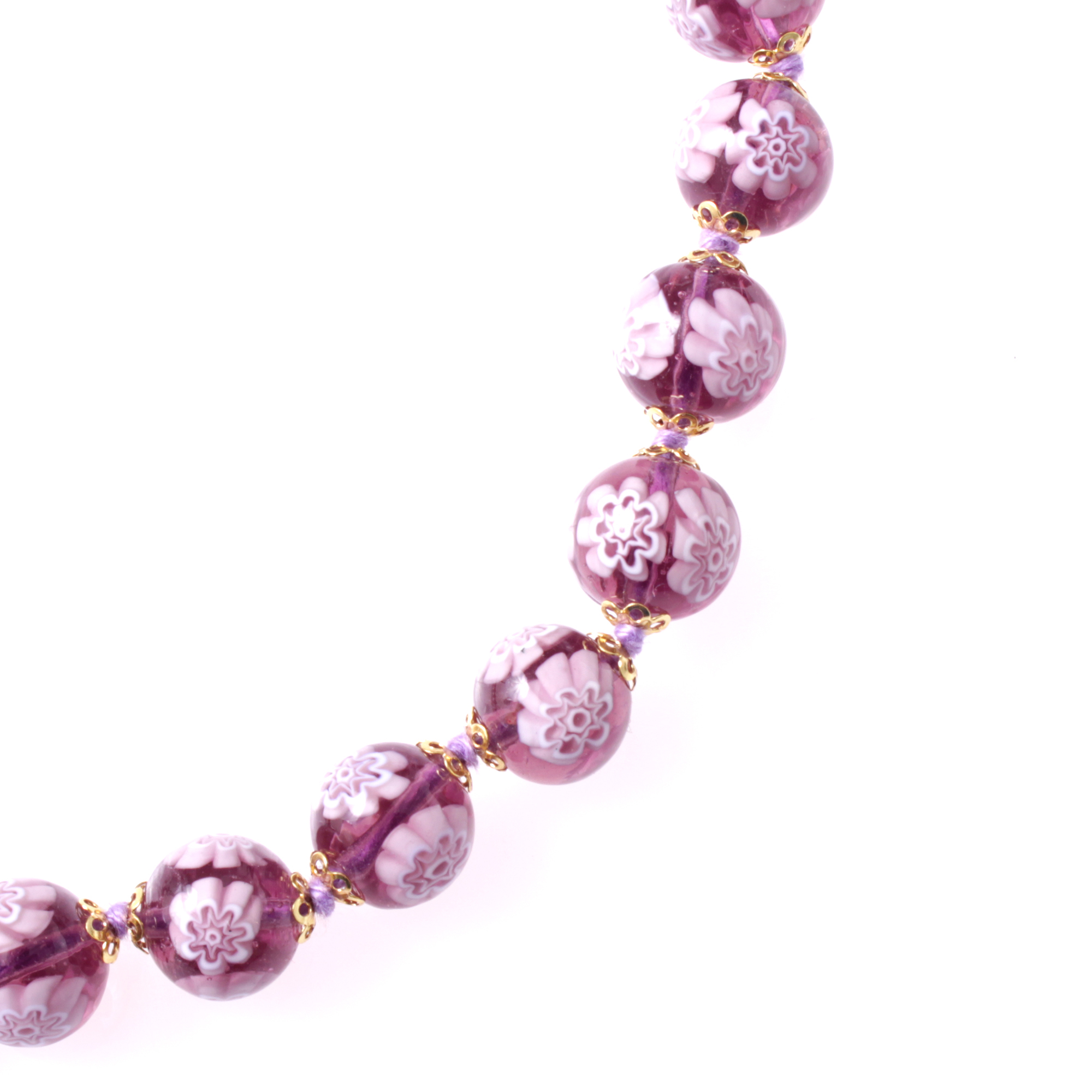 Collier Murano Glas "Mille Fiori Dodici"-amethist-gold