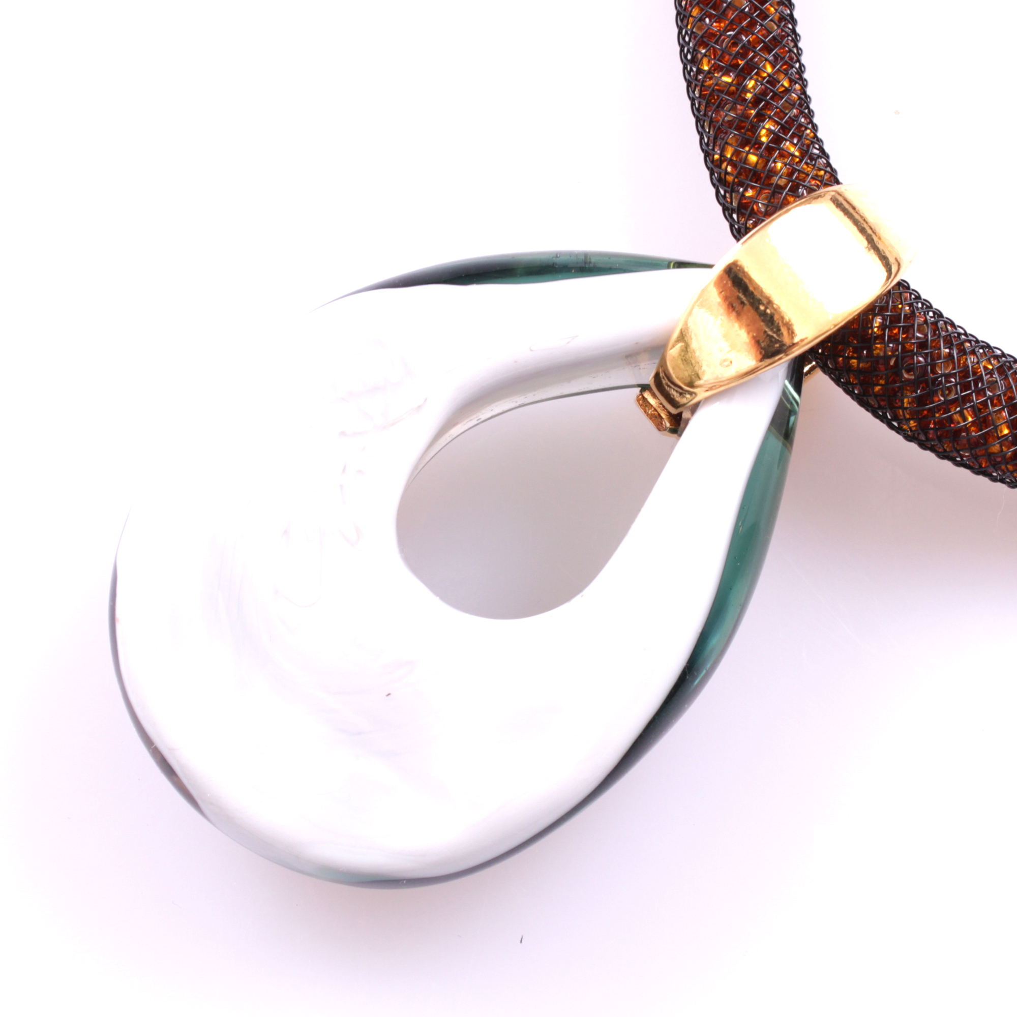 Wow! Dieses Murano Glas Collier "Drop Deluxe" ist ein Traum!-türkis-kupfer