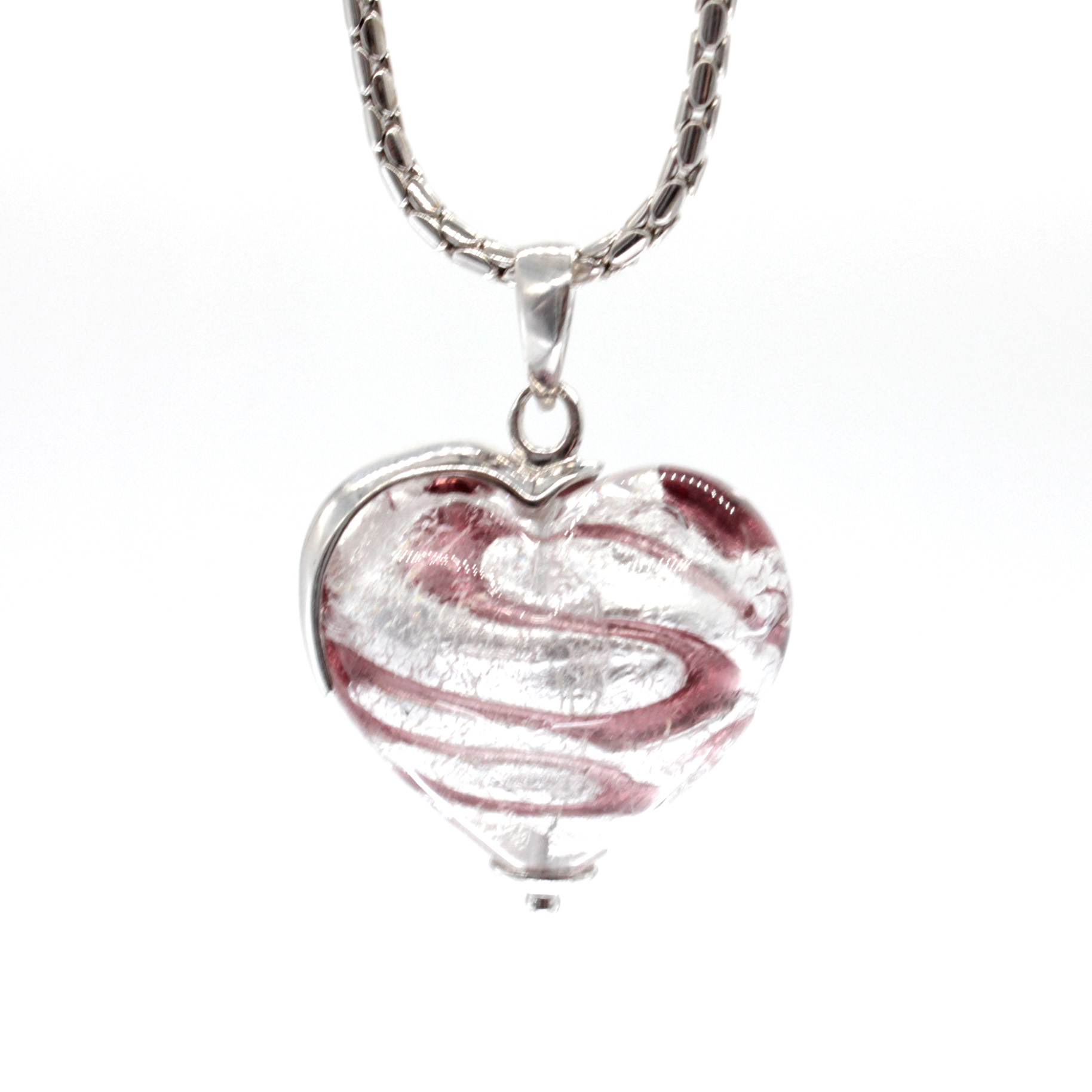Murano Glas Herz Burano "Limitierte Sonderedition"-amethist silber Murano Glas Herz Burano "Limitierte Sonderedition"-amethist silber
