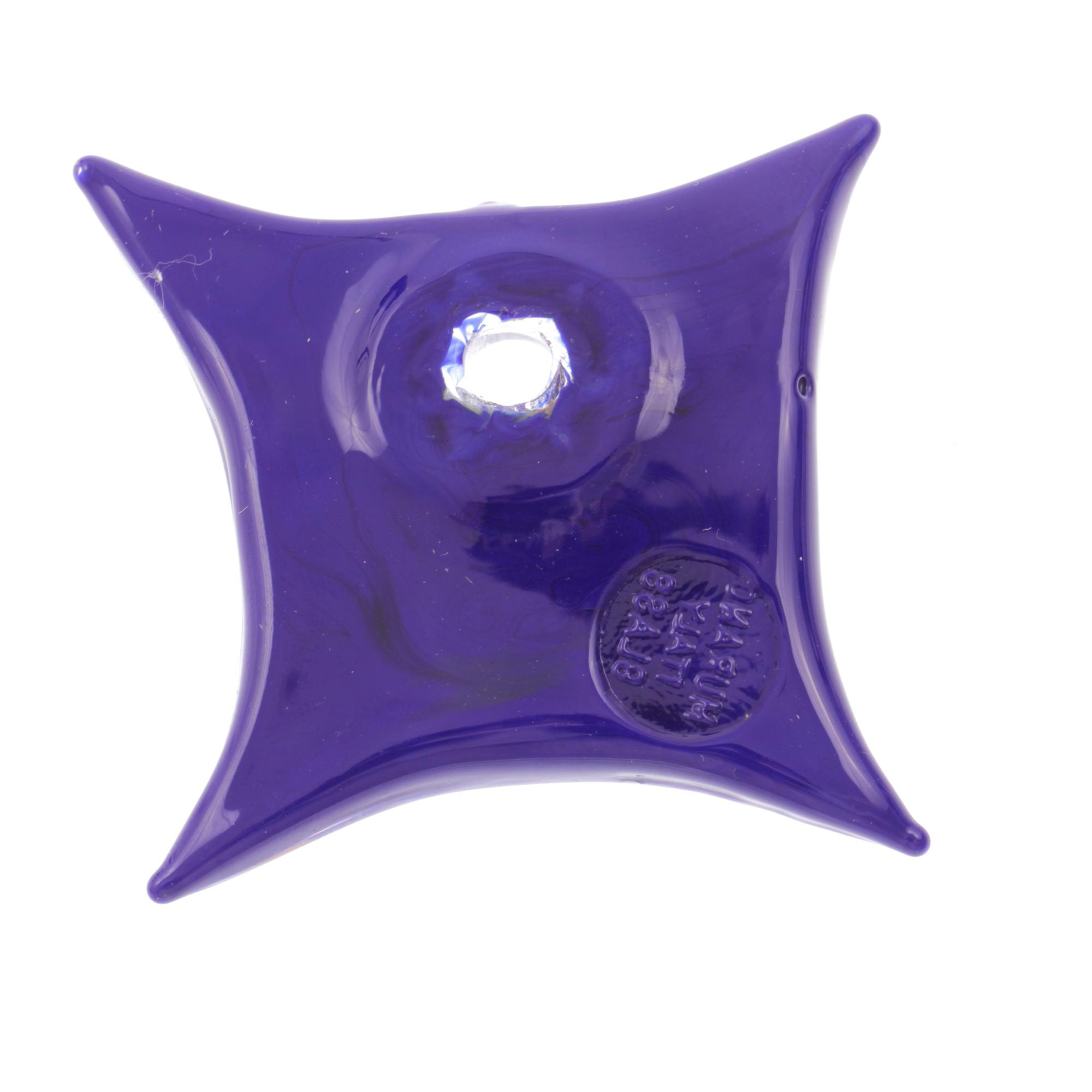 Exquisiter Murano Glas Anhänger "Losanga" -blau-silber