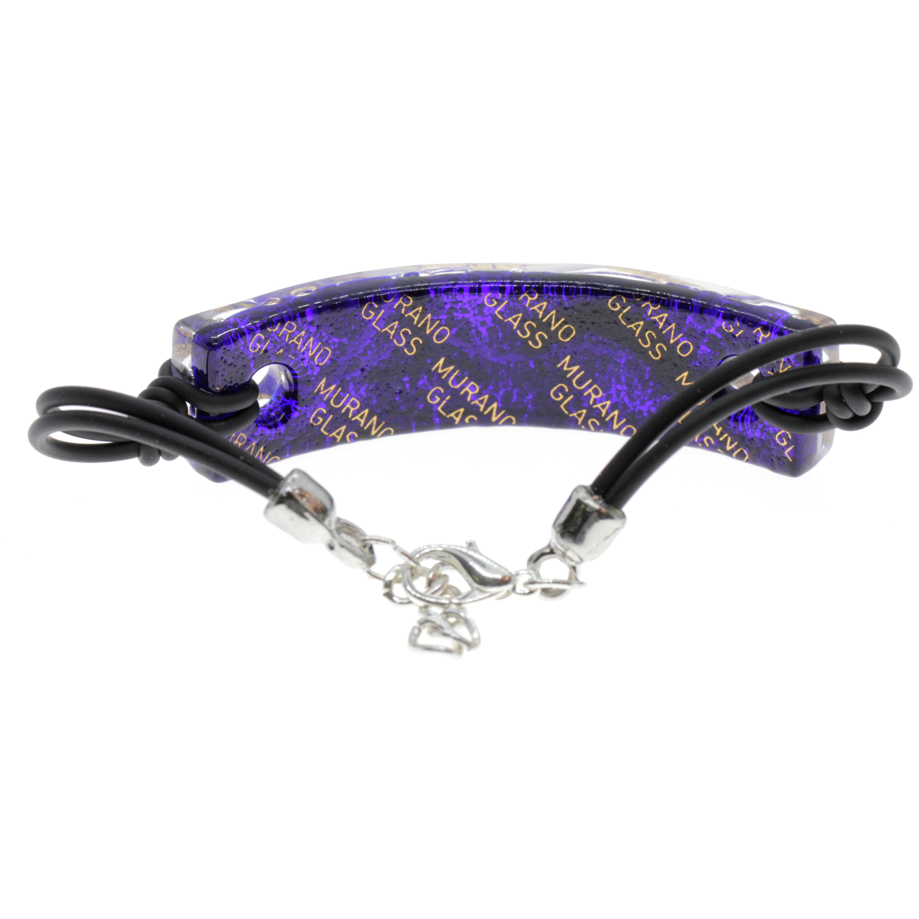 Murano Glas Armband "Livorno"- dunkelblau gold