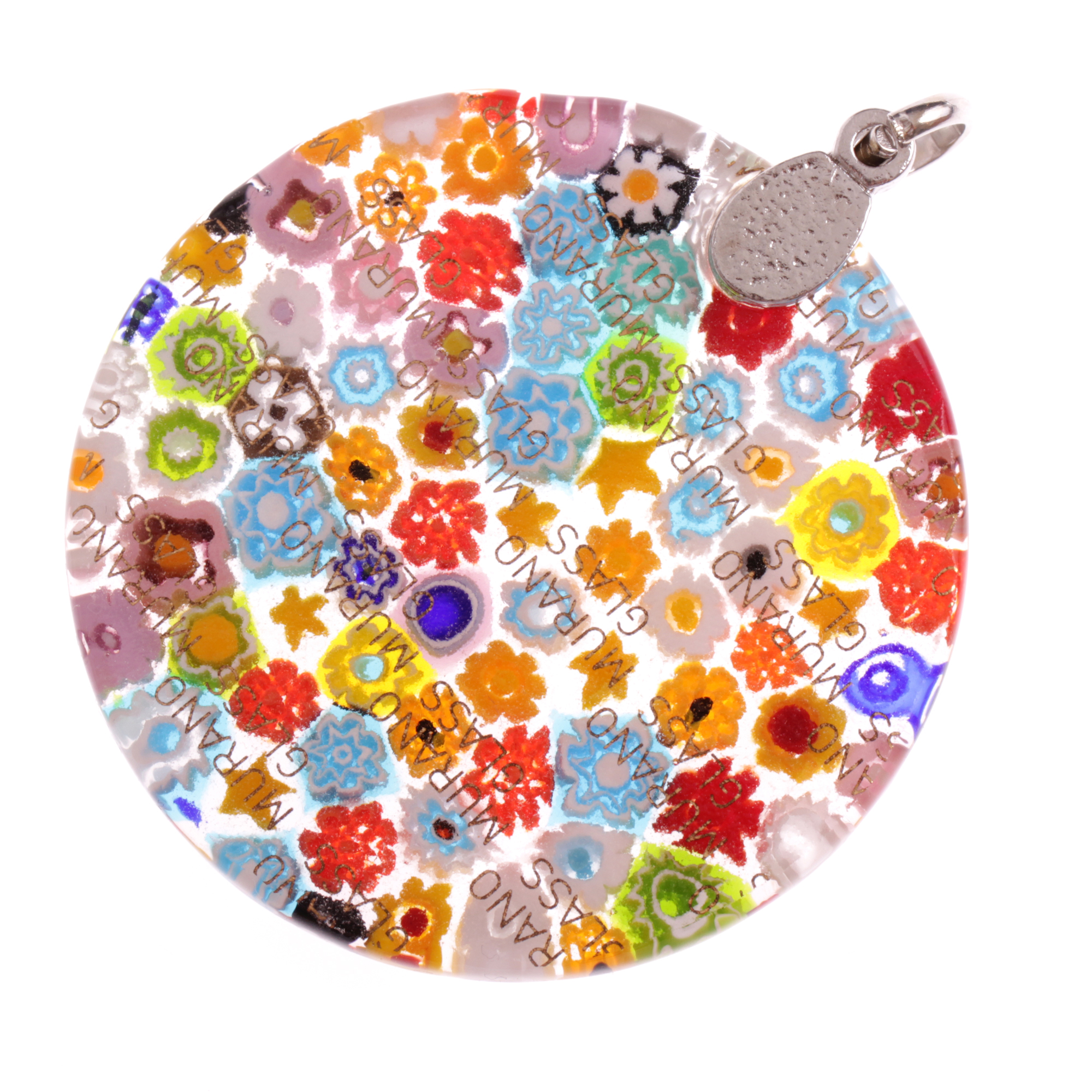 Ein runder Superanhänger "Girone Grande"-mille fiori silber