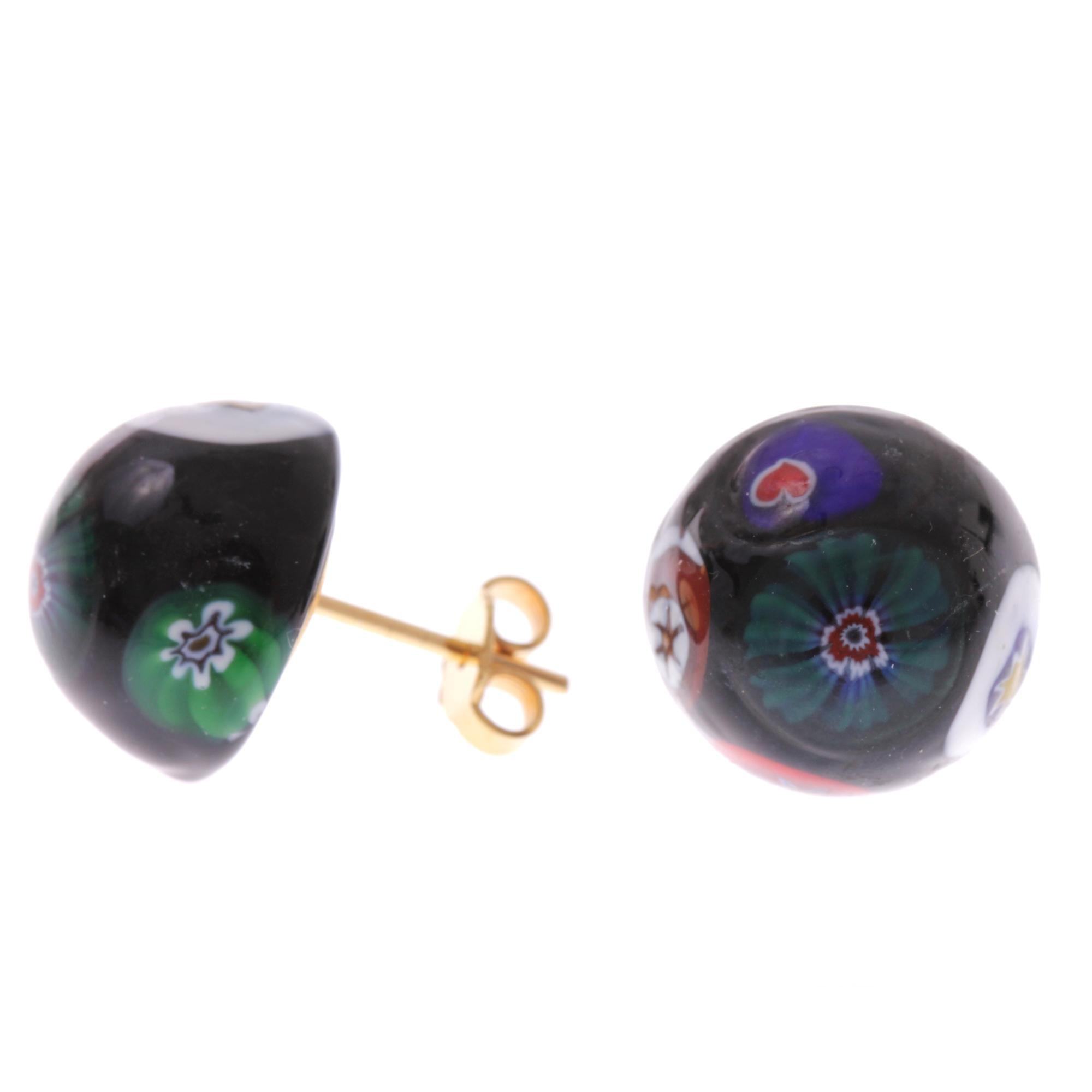 Ohrstecker im Mille Fiori Design "Faccia" Ohrschmuck-mille fiori gold