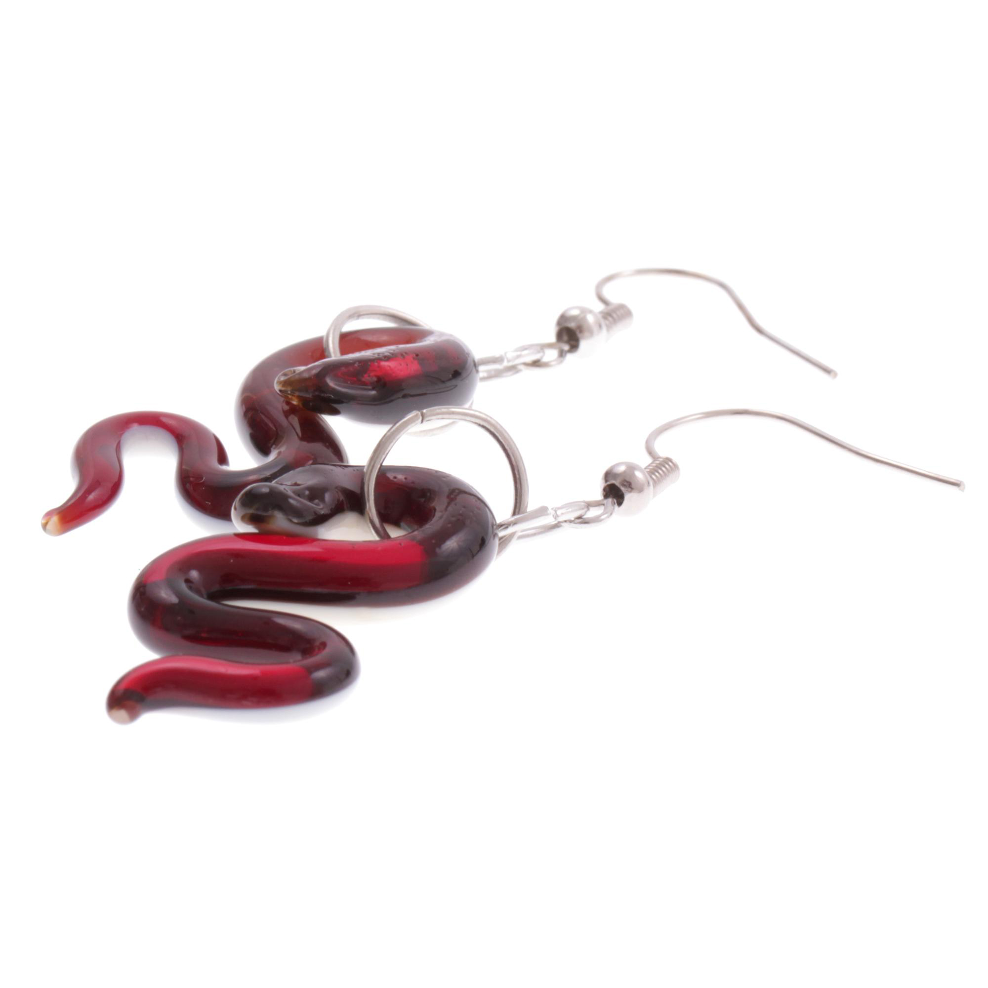 Ohrhänger Murano Glas "Biscia" Ohrschmuck-rot