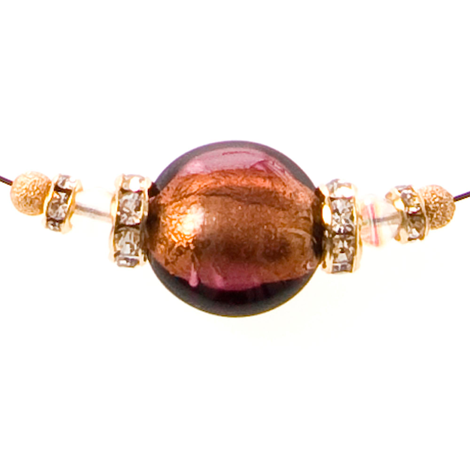 Tolles Murano Glas Collier "New York" Halskette-dark-amethist