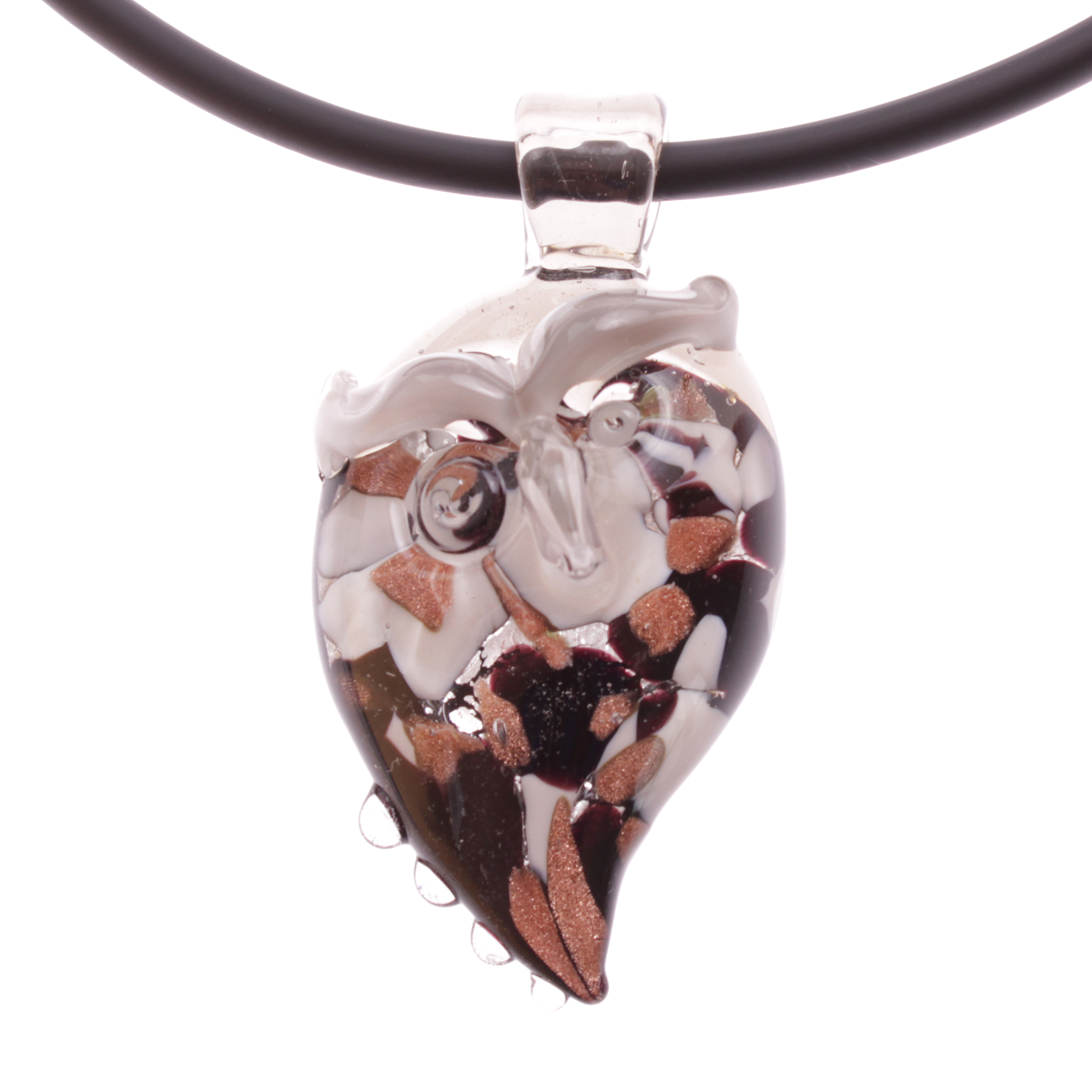 Eine wundervolle Eule aus Muranoglas Model "Grande Gufo"-lila silber