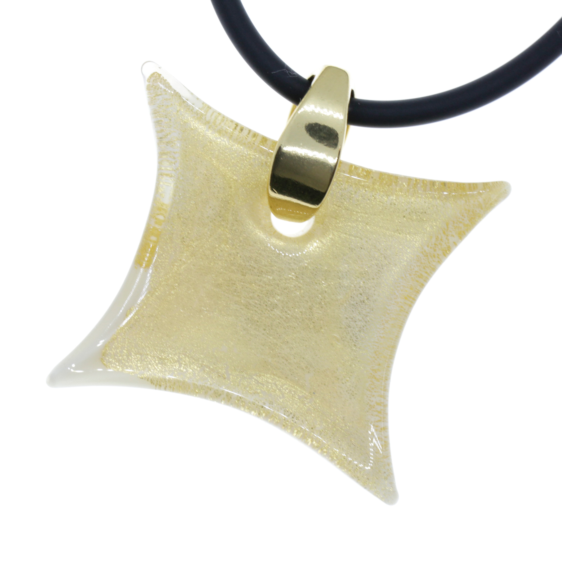 Exquisiter Murano Glas Anhänger "Losanga" -gold
