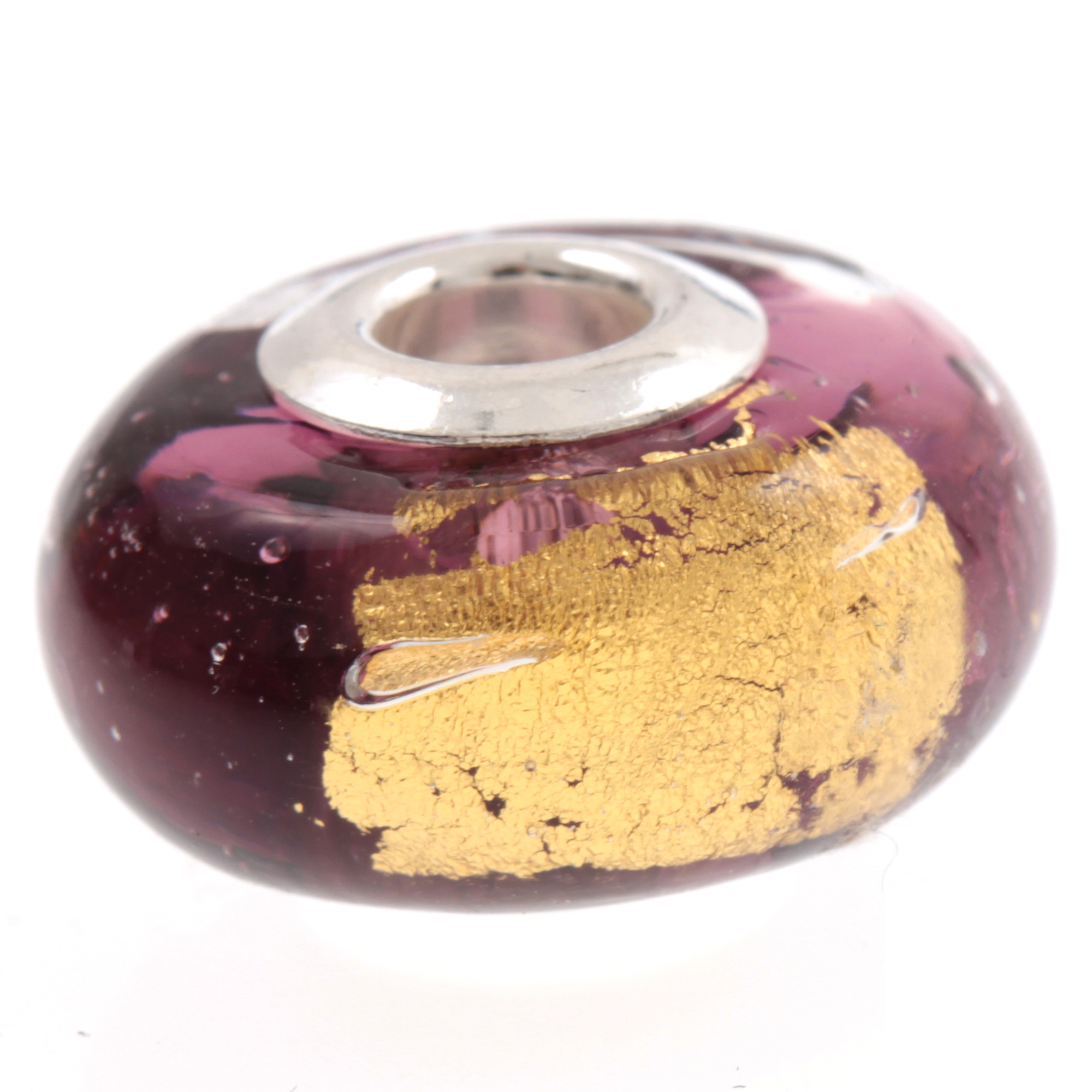 Murano Glas Bead "Ciclo" mit 925 Silber Fassung-amethist Murano Glas Bead "Ciclo" mit 925 Silber Fassung-amethist