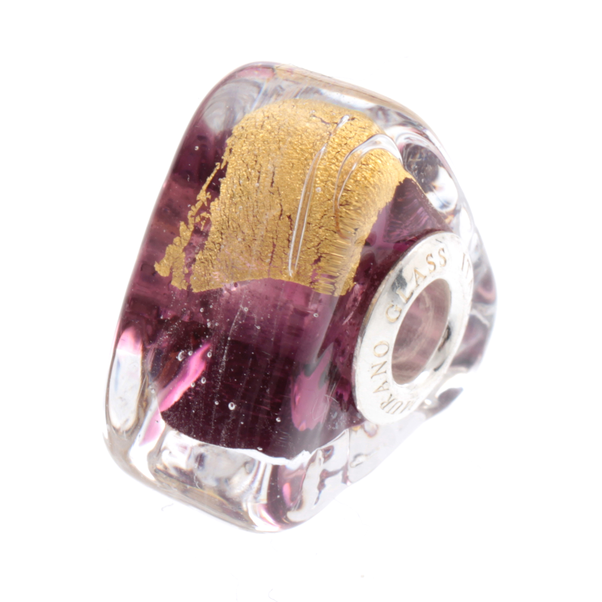 Murano Glas Bead "Triangle" Charm-amethist Murano Glas Bead "Triangle" Charm-amethist