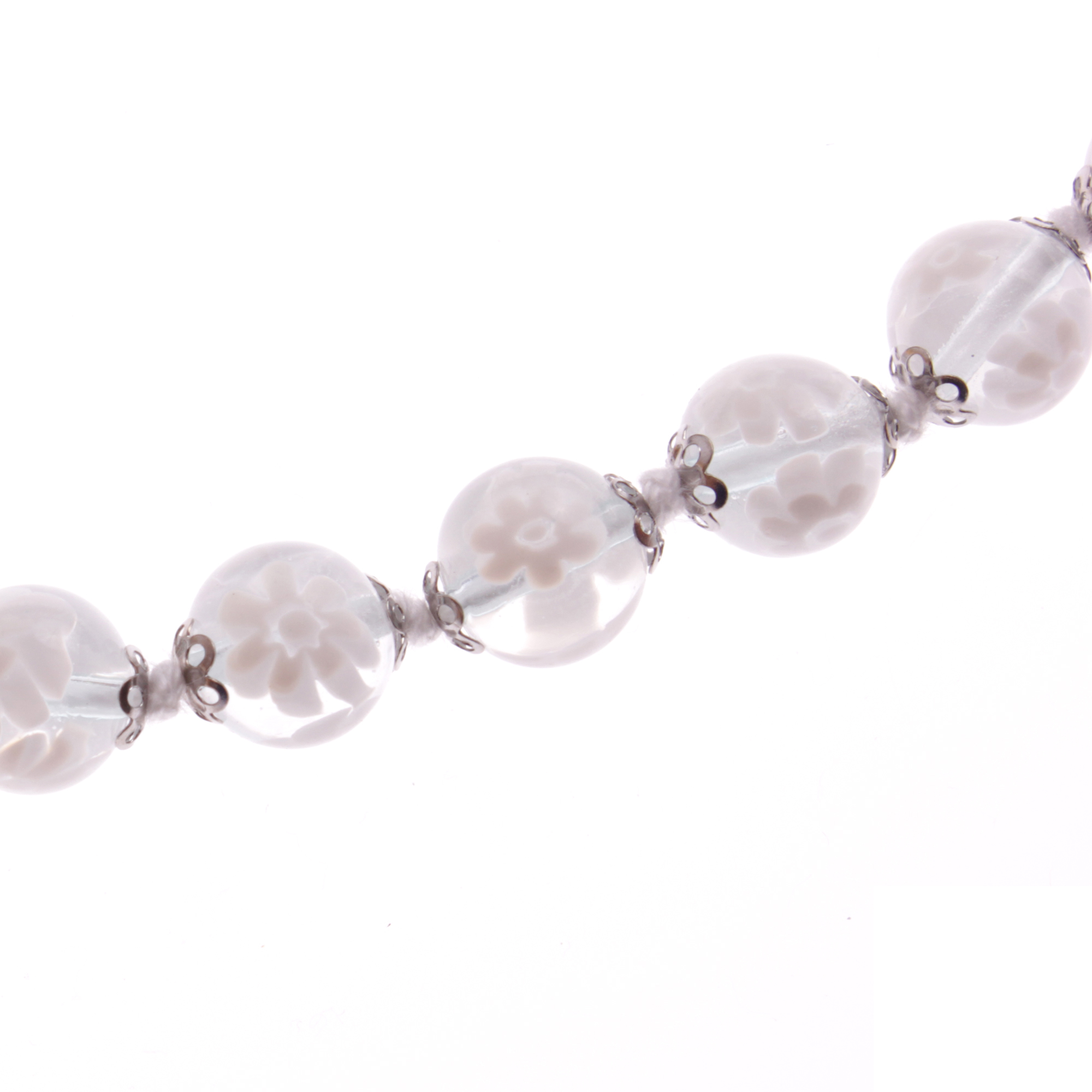 Exklusive Mille Fiori Halskette "Concento uni" Collier -weiß silber
