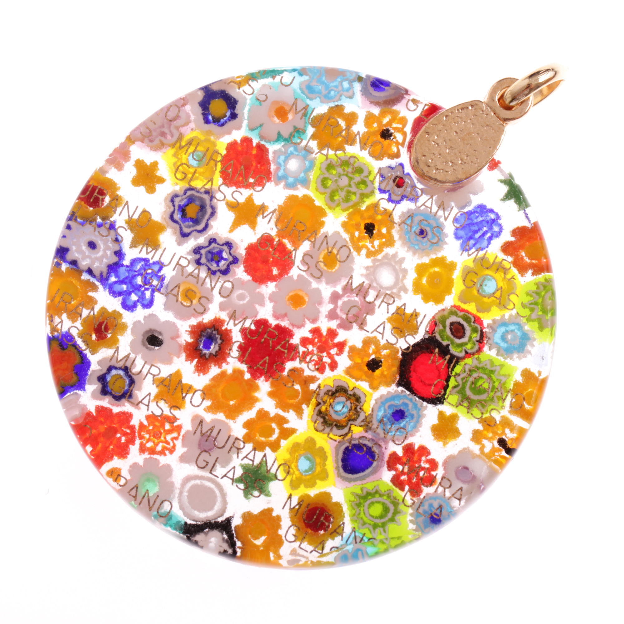Ein runder Superanhänger "Girone Grande"-mille fiori gold