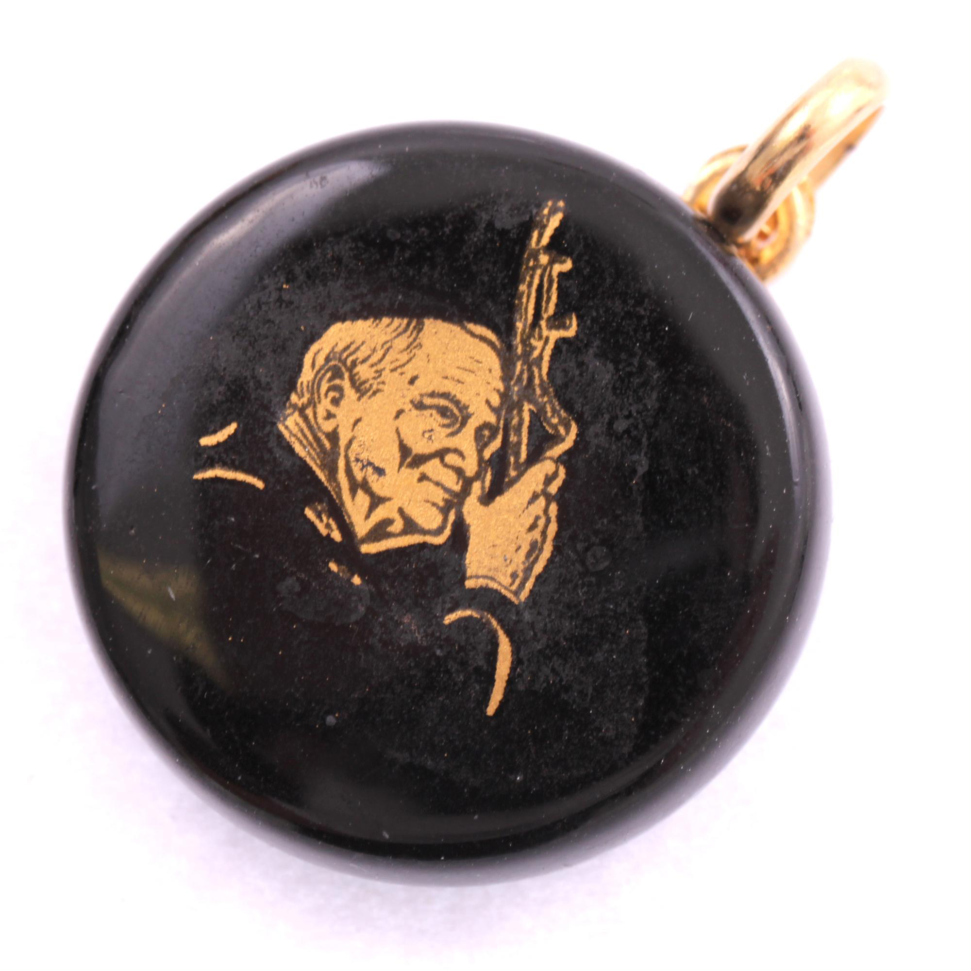 Exklusiver Papstanhänger aus Murano Glas "Papa" -schwarz Exklusiver Papstanhänger aus Murano Glas "Papa" -schwarz