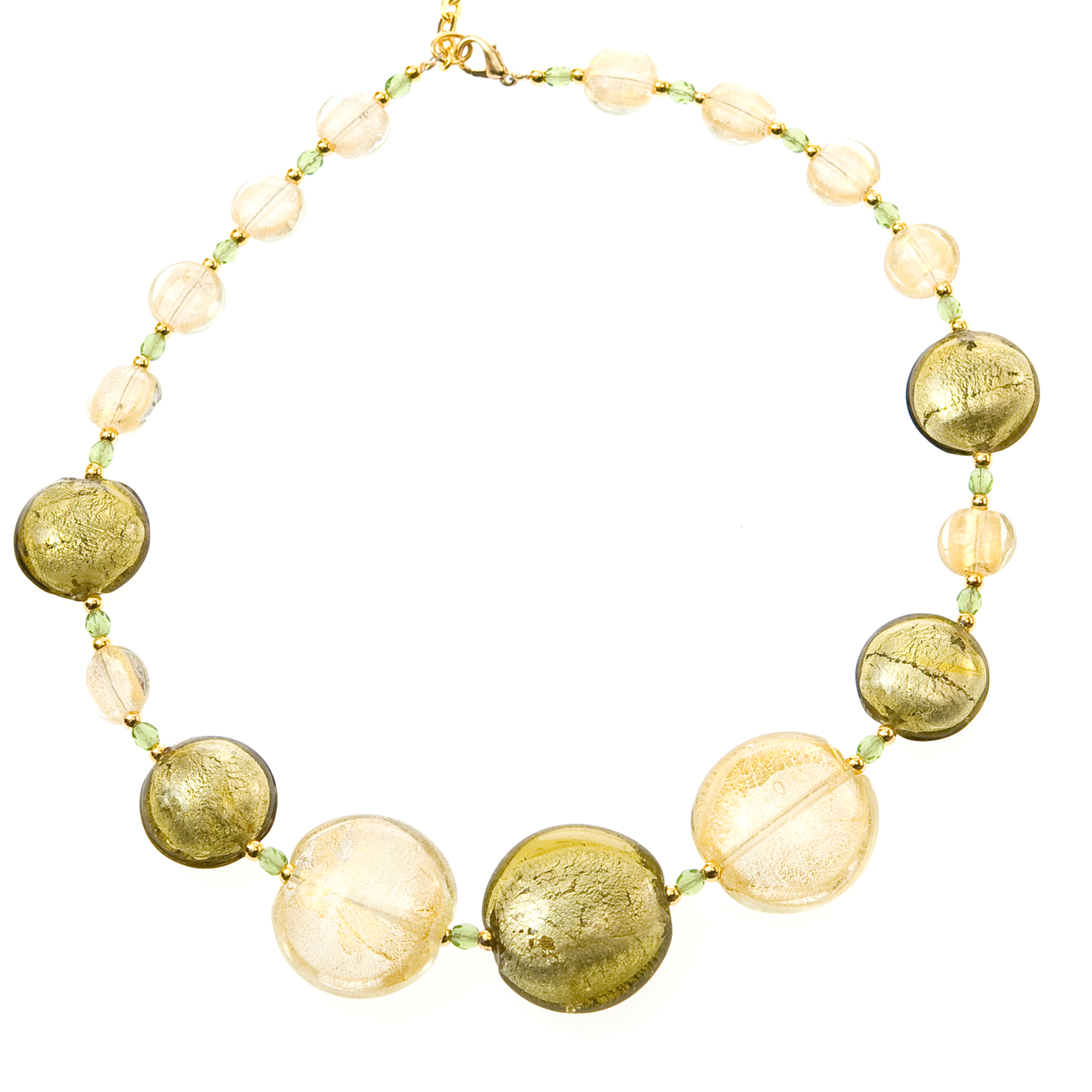 Collier "Liv" echtes Murano Glas-khaki