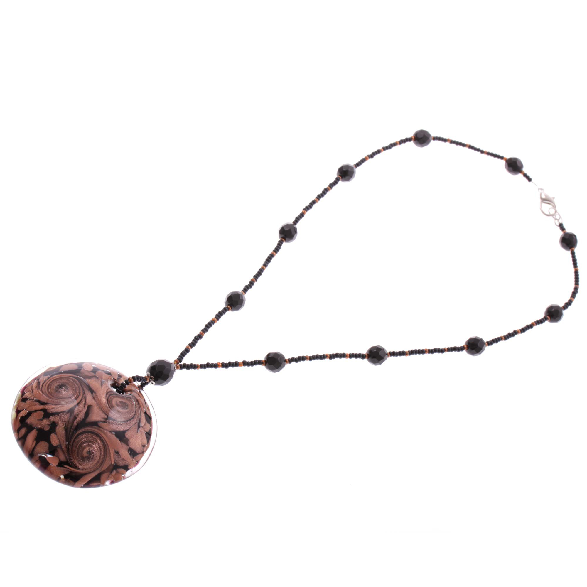 Wunderschönes Collier "Bacino" Murano Glas Halsschmuck-kupfer