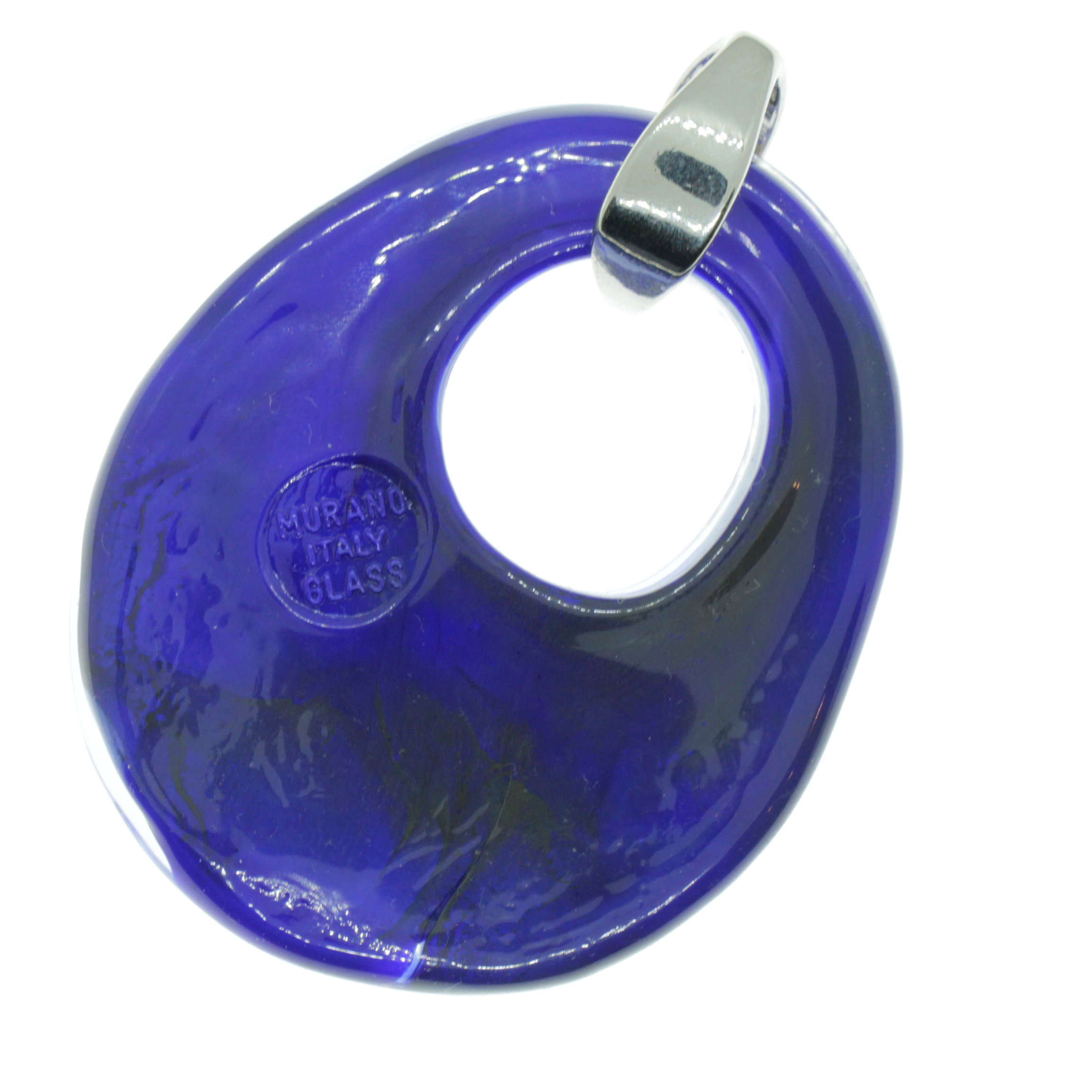 Edles Muranoglas Schmuckstück Model "Grande Galina Deluxe"- blau silber