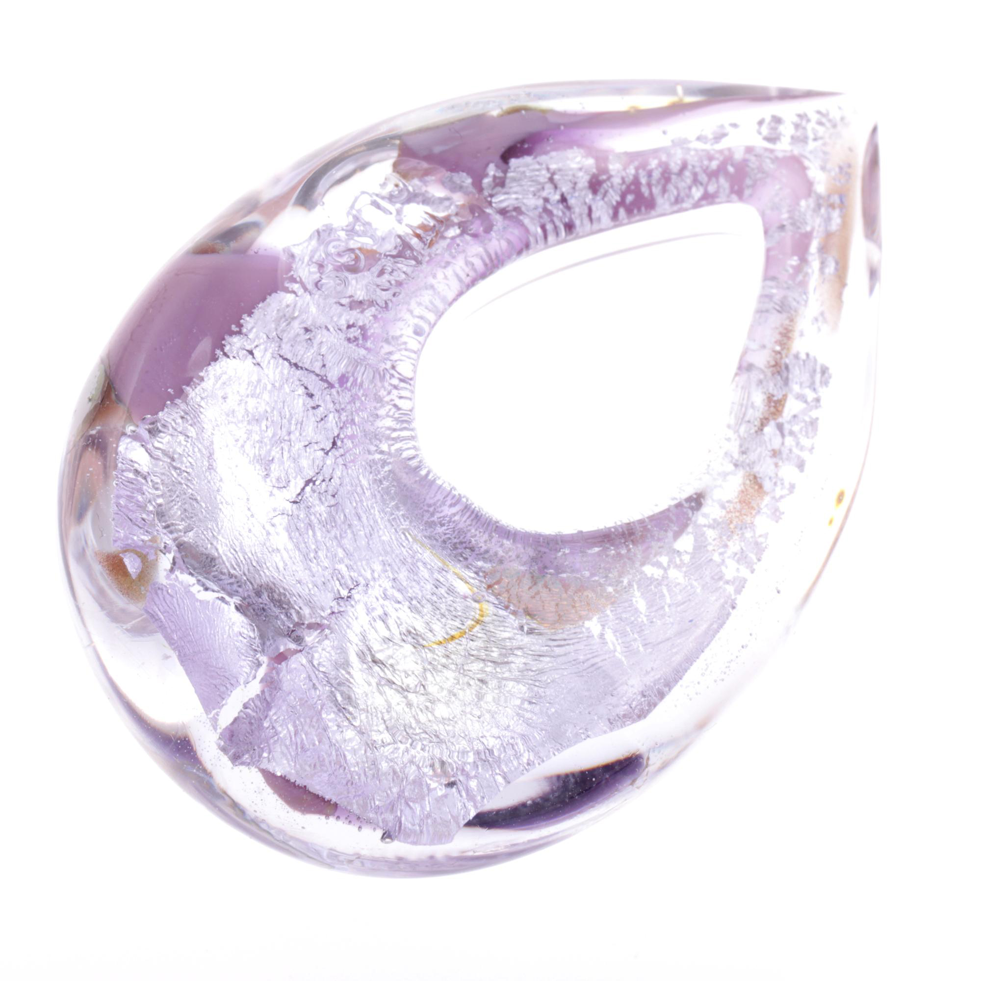 Erlesener Murano Glas Anhänger Model "Drop"-amethist-silber