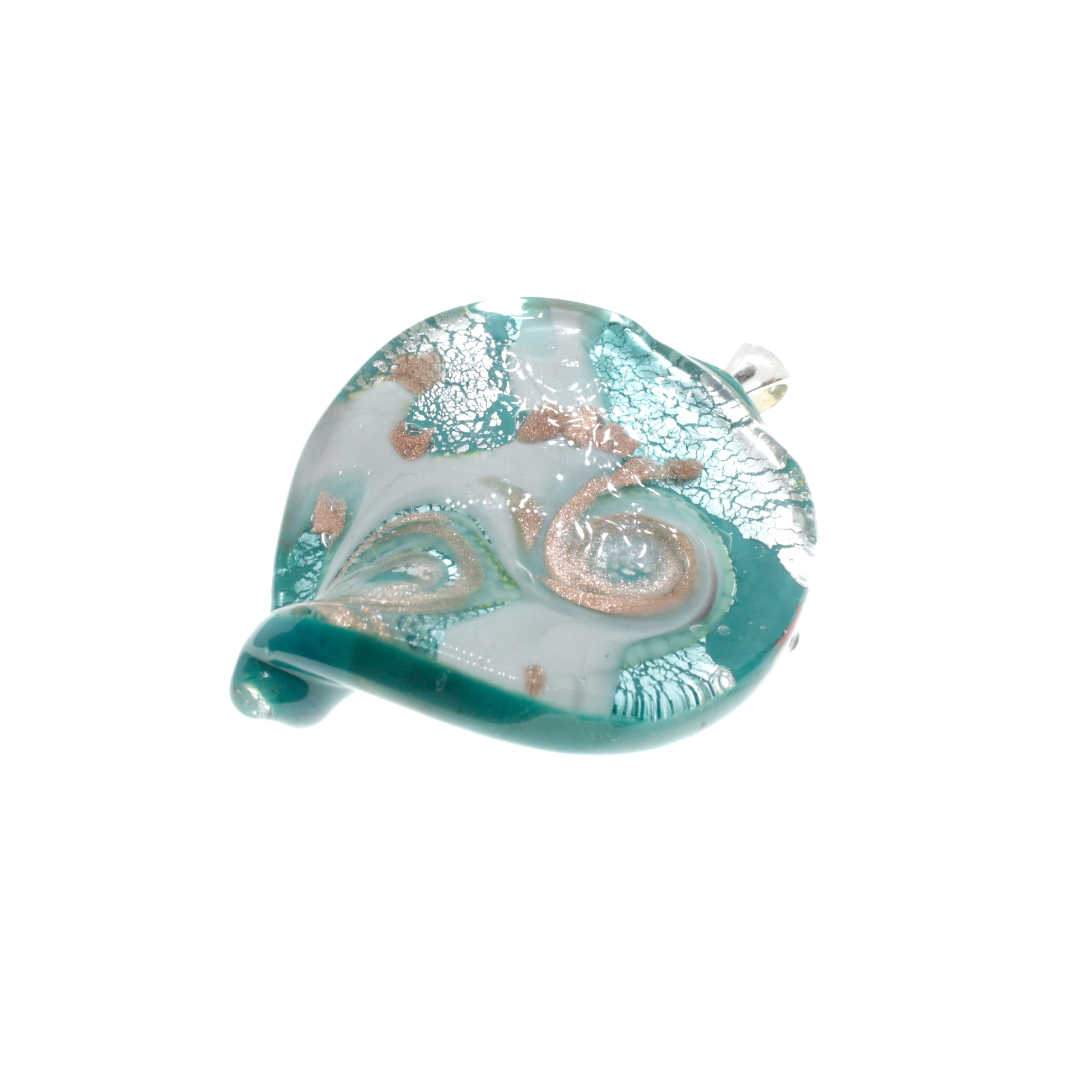 Wunderschöner Murano Glas Anhänger Christelle II- türkis silber