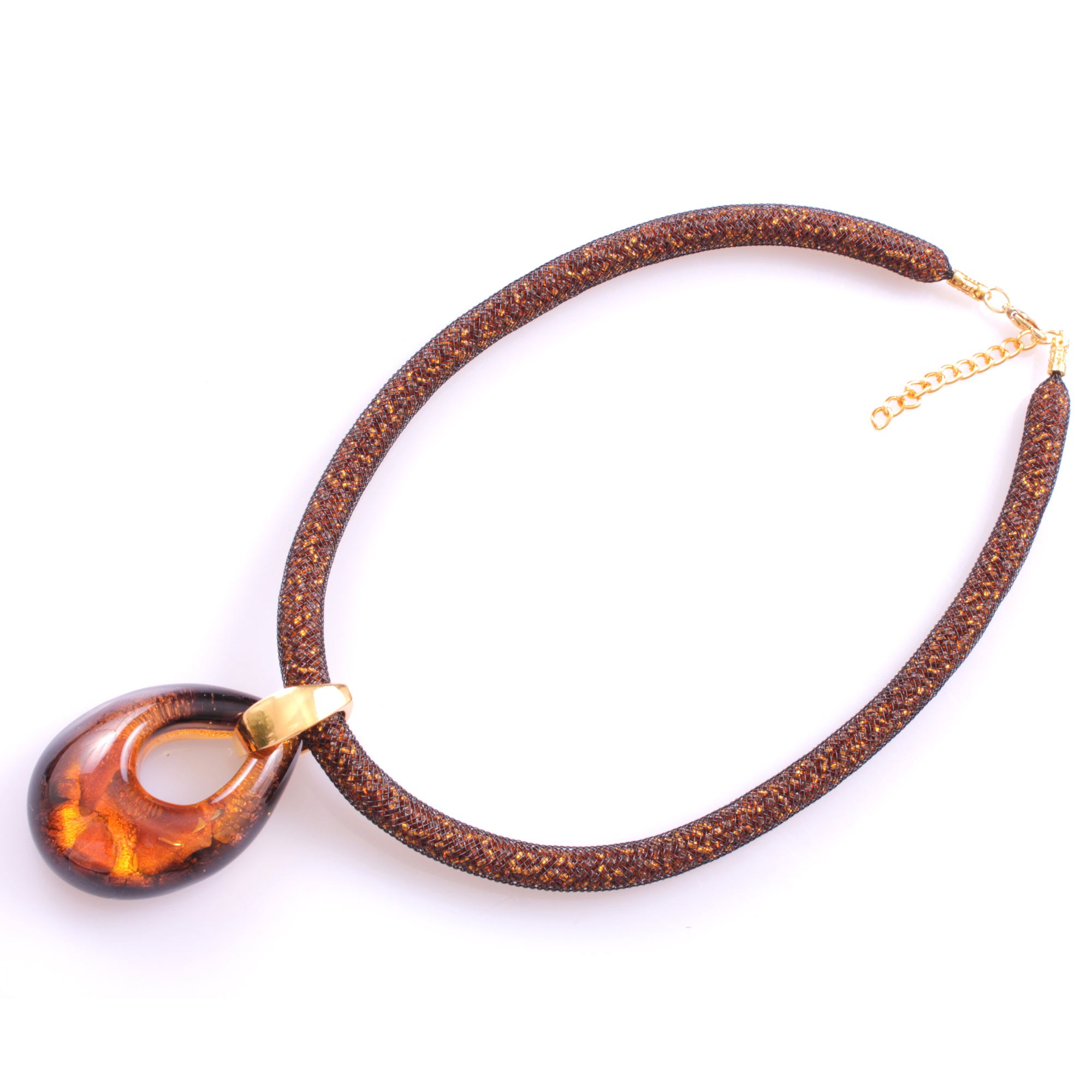 Wow! Dieses Murano Glas Collier "Drop Deluxe" ist ein Traum!-lila-kupfer