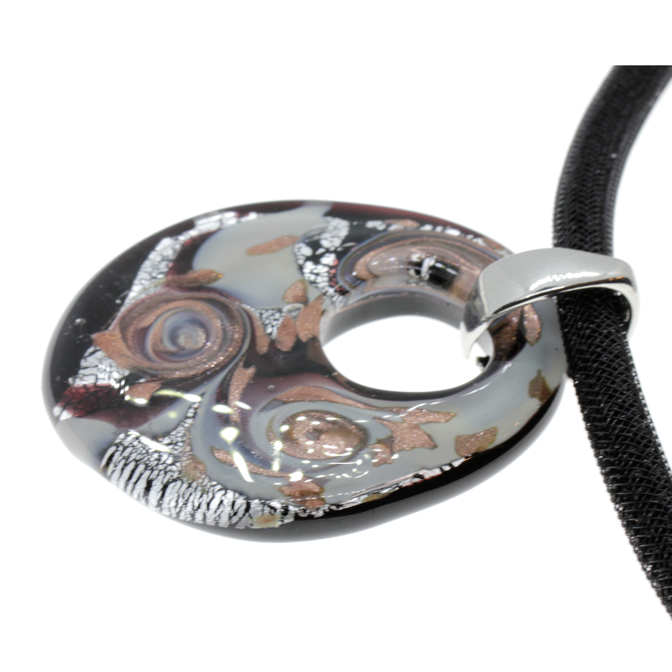 Edles Muranoglas Schmuckstück Model "Grande Galina Deluxe"- lila silber