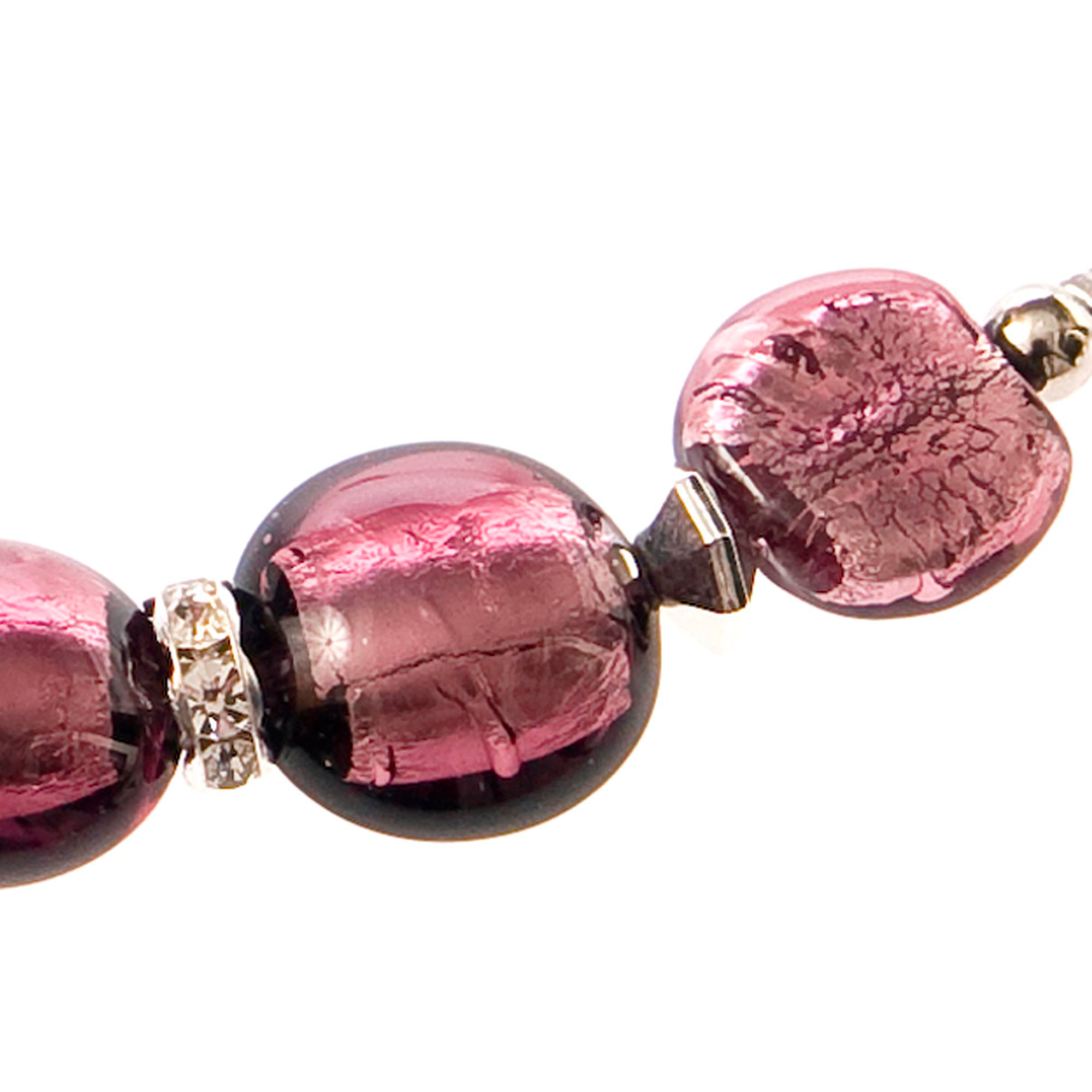 Exklusive Halskette aus Murano Glas "Iowa" Collier-amethist-silber